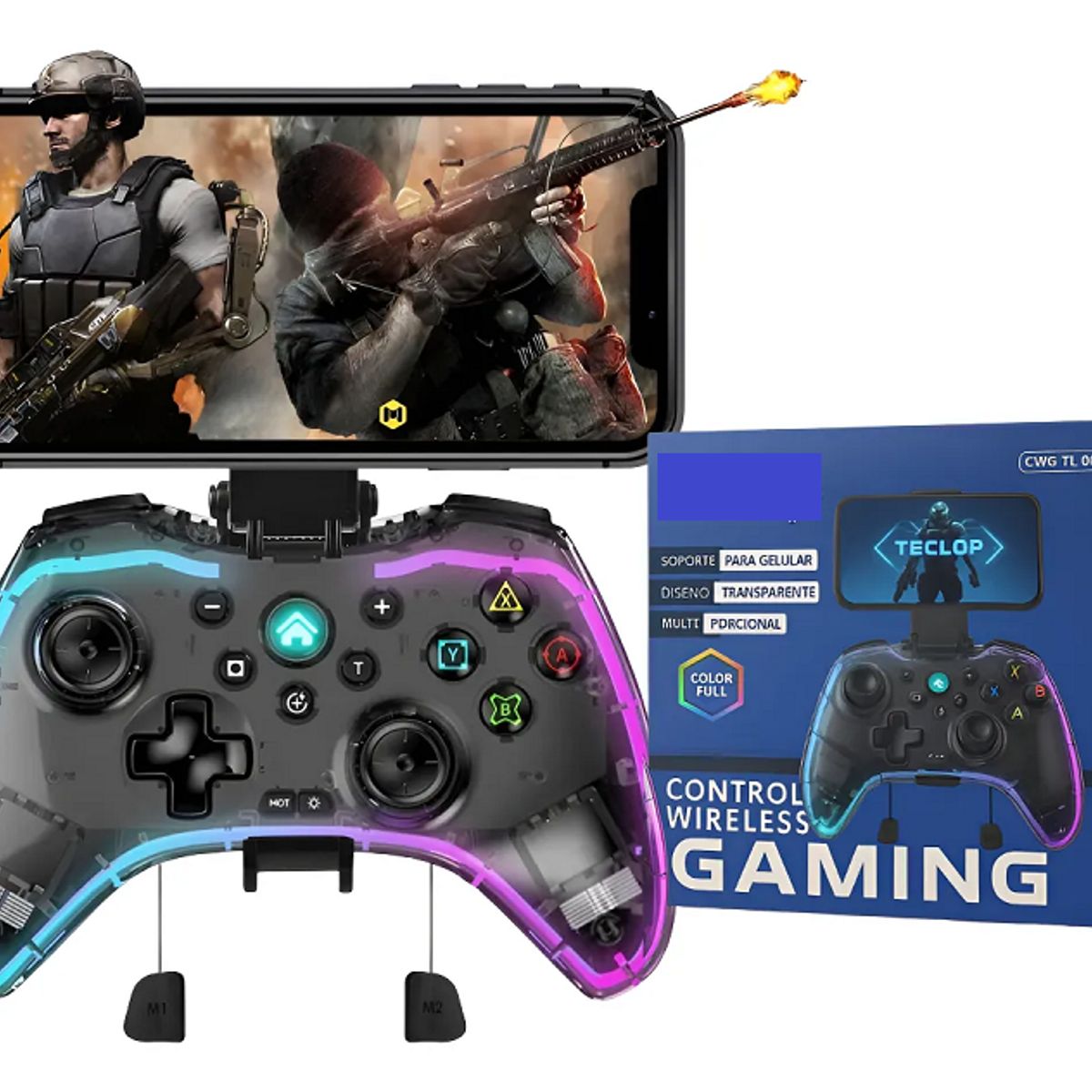 GENERAL - Control Gamer Inalambrico Bluetooth Rgb Para Ps4 Ps5 Mando