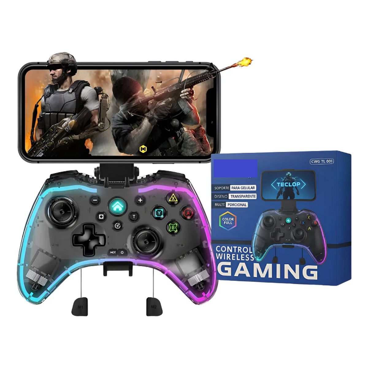 GENERAL - Control Gamer Inalambrico Bluetooth Rgb Para Ps4 Ps5 Mando