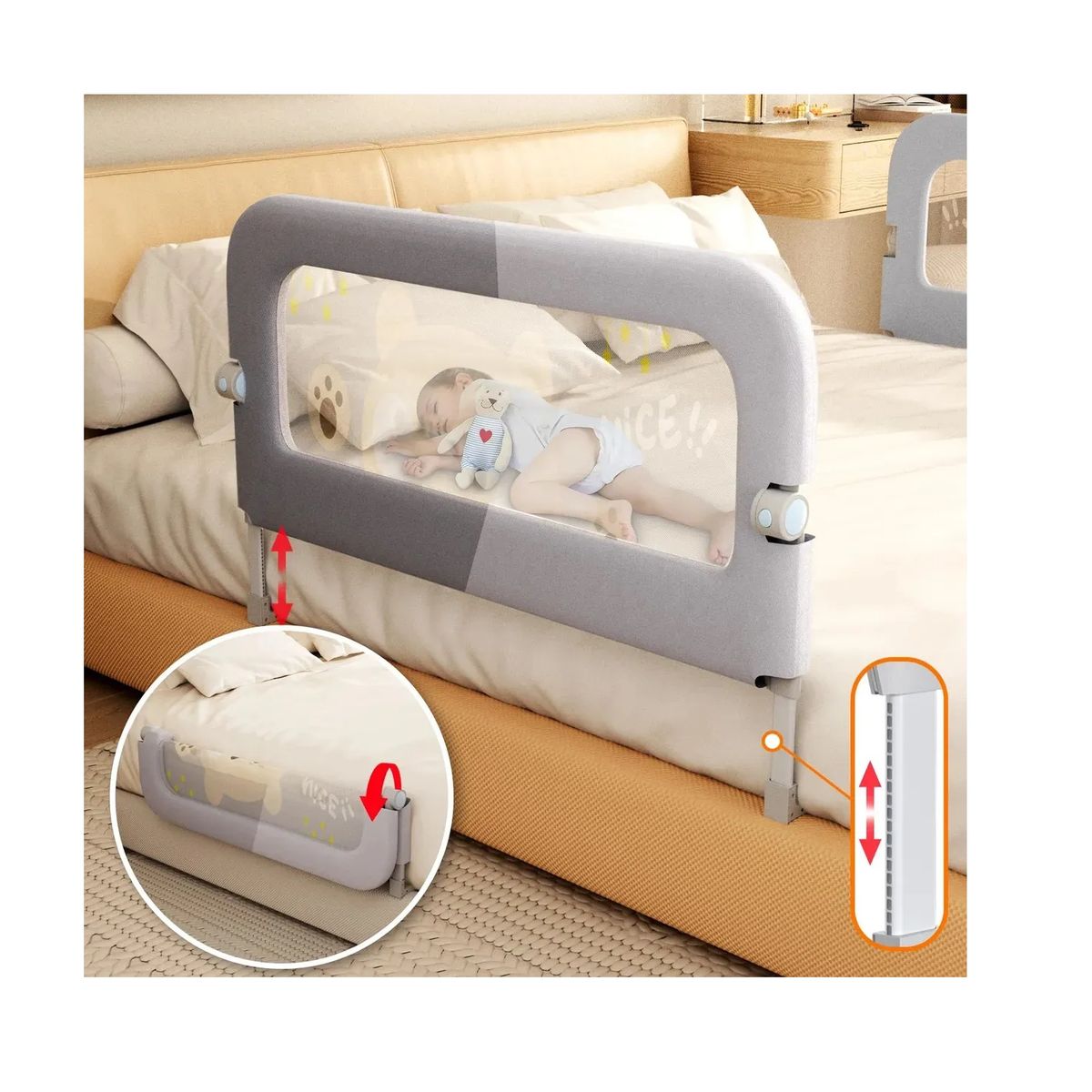 OEM - Barandilla De Protección De Cama Para Niños Ajustable