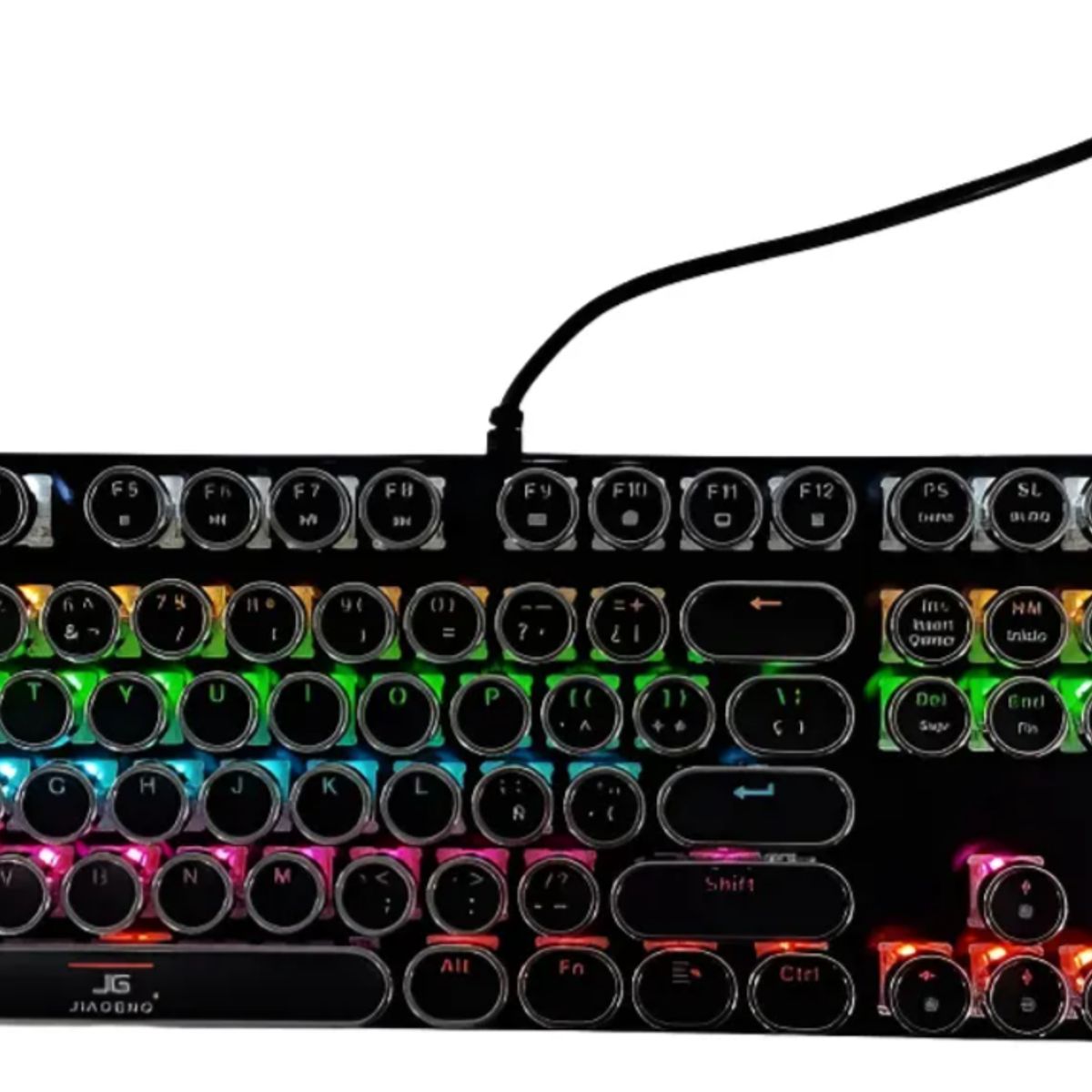 GENERICO - Teclado Mecánico Rgb Gamer Modelo K200 Teclas Redondas Negro