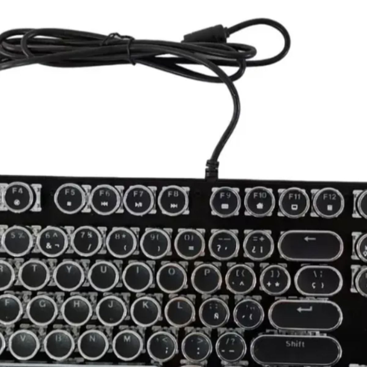 GENERICO - Teclado Mecánico Rgb Gamer Modelo K200 Teclas Redondas Negro