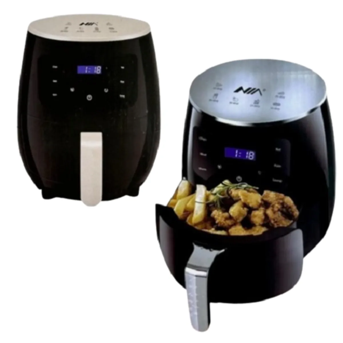 NIA - Freidora Sin Aceite Olla Air Fryer 4.5 L Digital Cero Grasa
