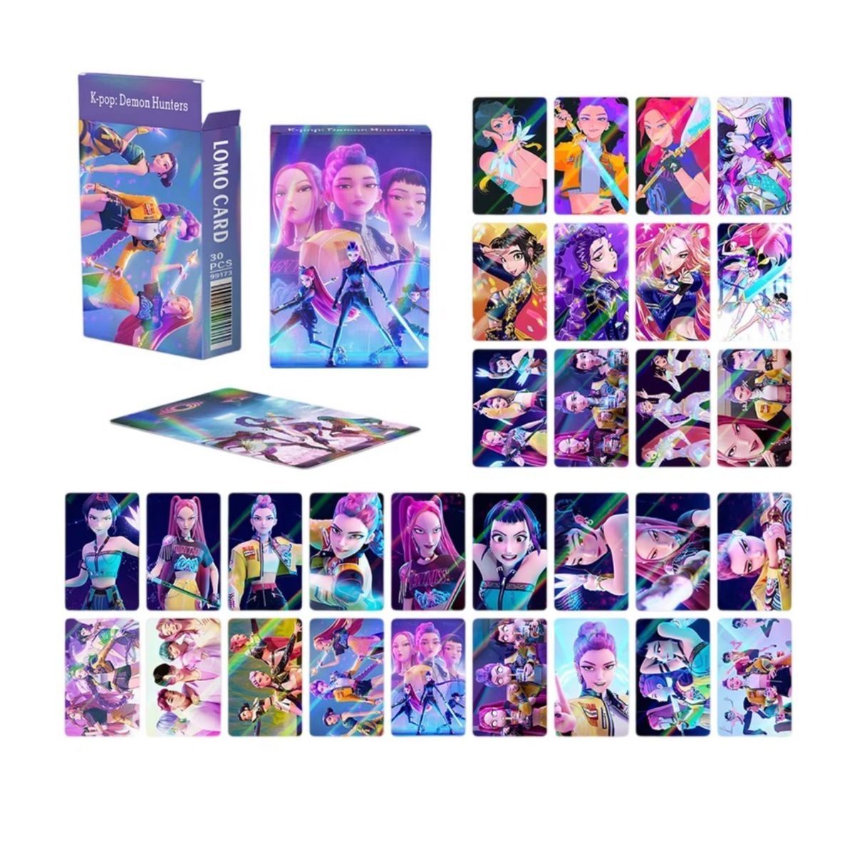 OTRAS MARCAS - Juguetes K-pop Demon Hunters Huntrix - Set de 30 Cartas Holográficas