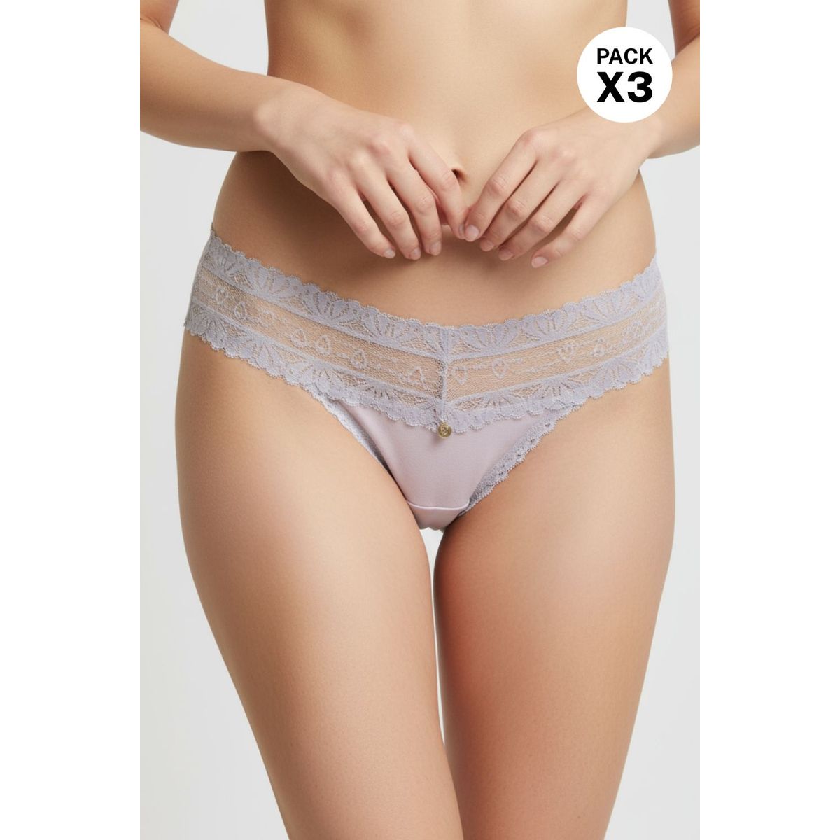 LILI PINK - Panty tipo brasilera en algodón paquete x3