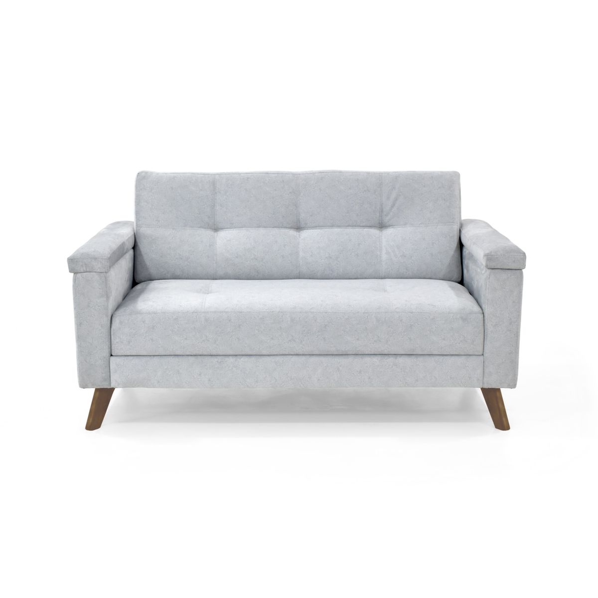 VENECIA - Sofa Carter 2 Puestos 150x83x84 con Apoya Brazos Tela Plata_.