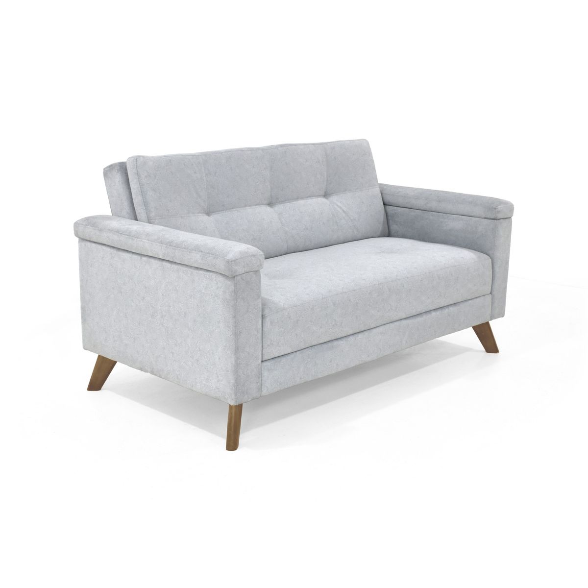 VENECIA - Sofa Carter 2 Puestos 150x83x84 con Apoya Brazos Tela Plata_.