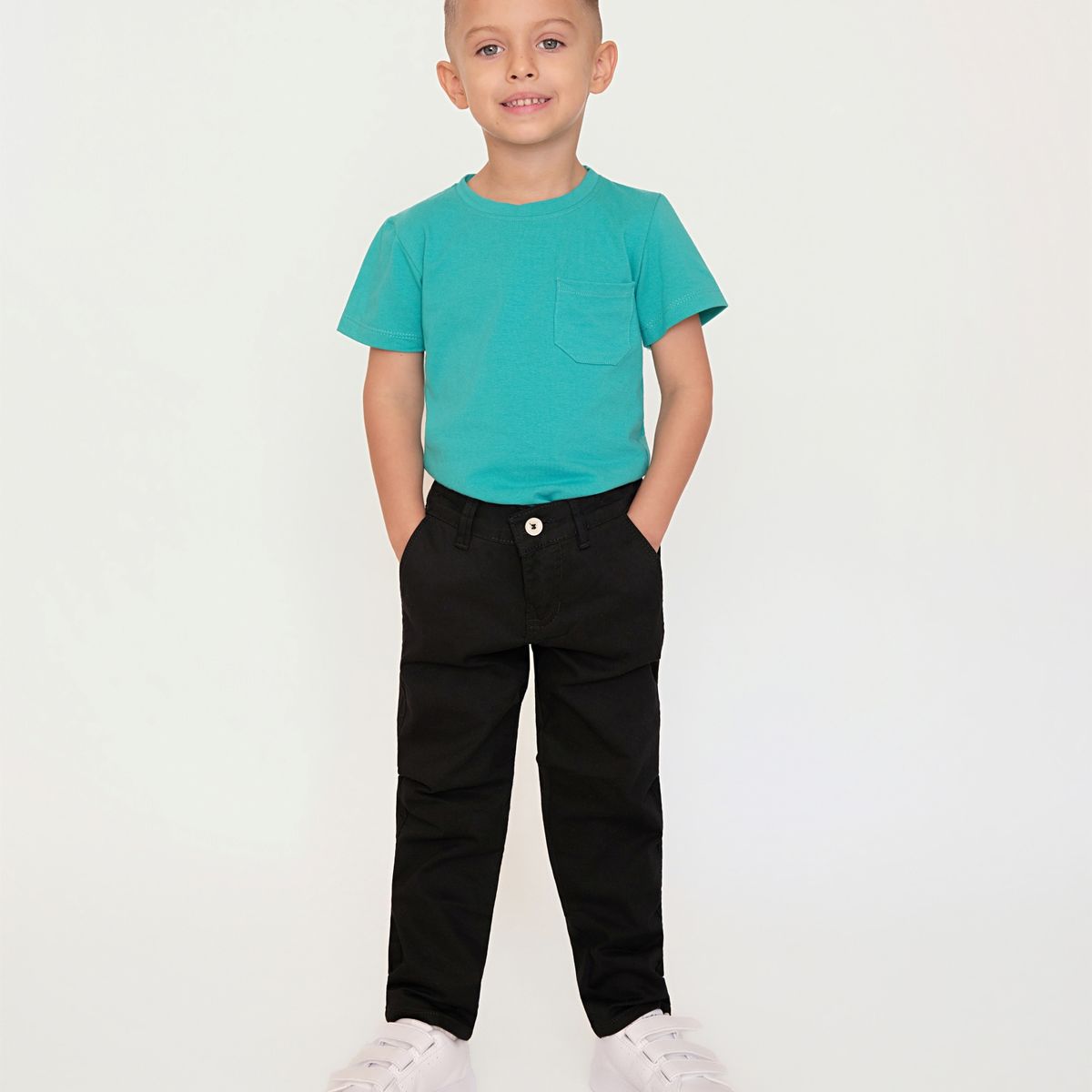GENERICO - PANTALON DE DRILL NIÑO NEGRO