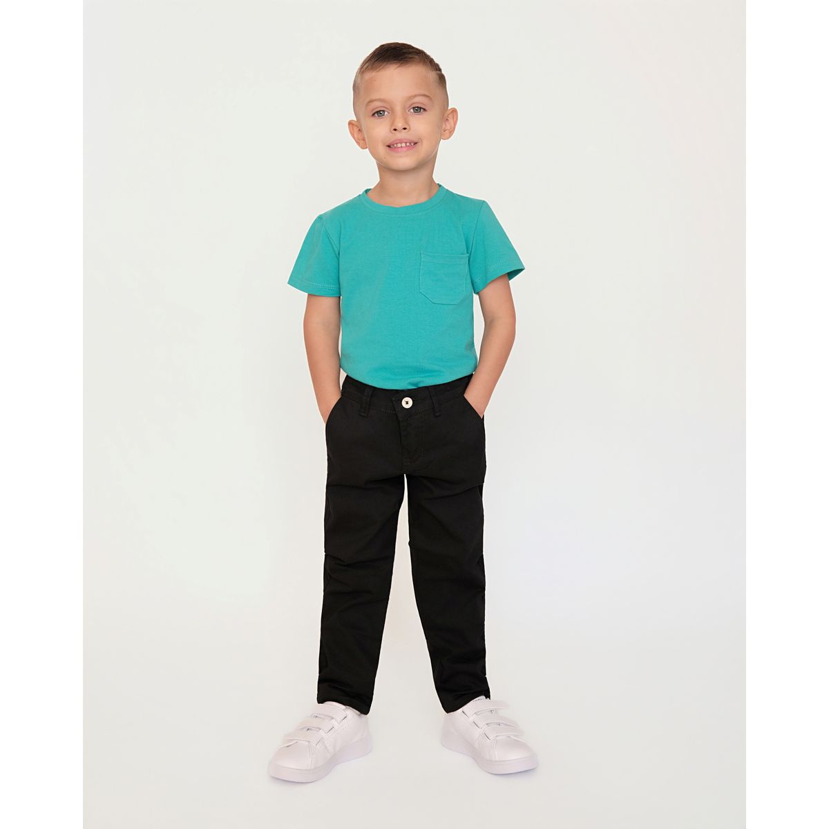 GENERICO - PANTALON DE DRILL NIÑO NEGRO