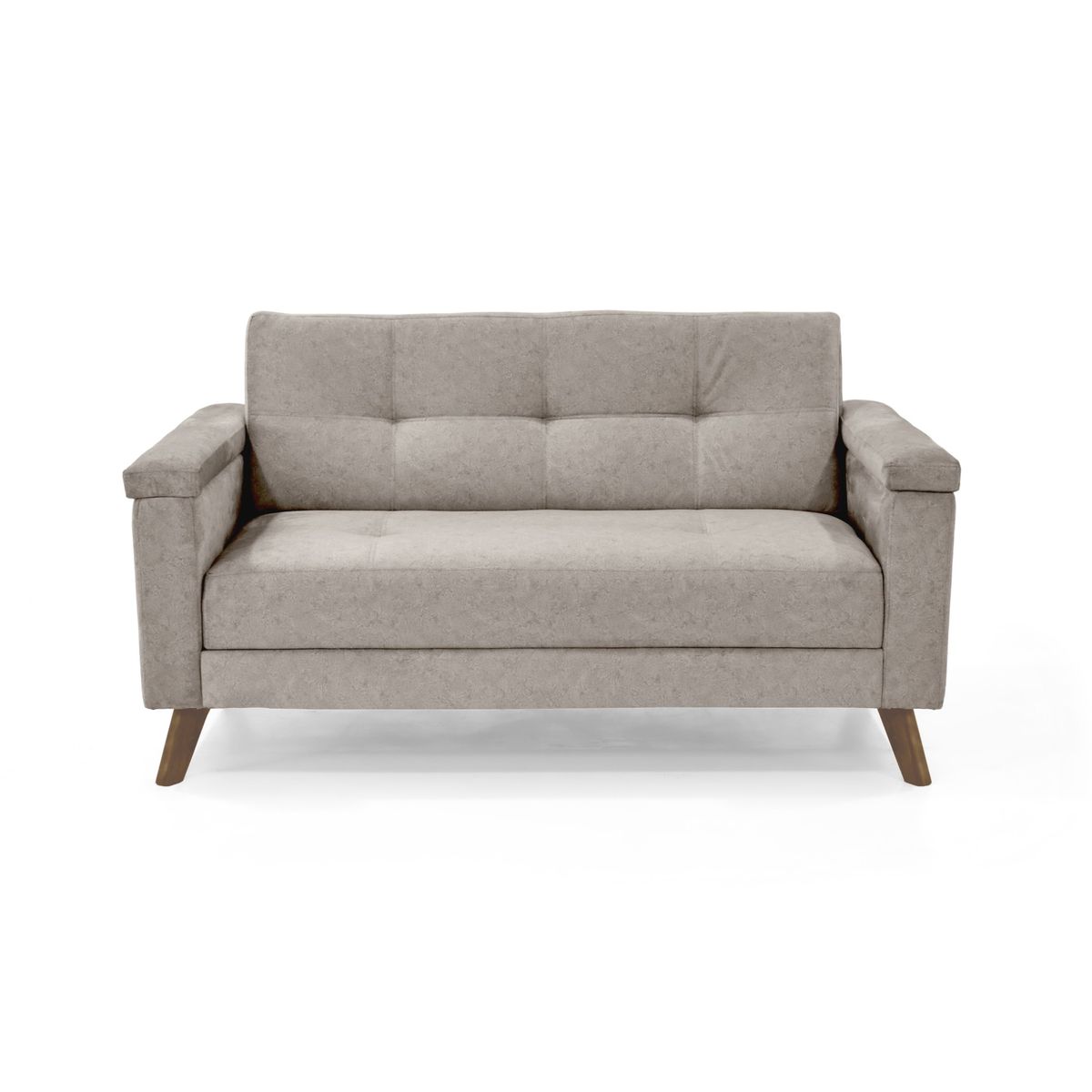 VENECIA - Sofa Carter 2 Puestos 150x83x84 con Apoya Brazos Tela Taupe_.