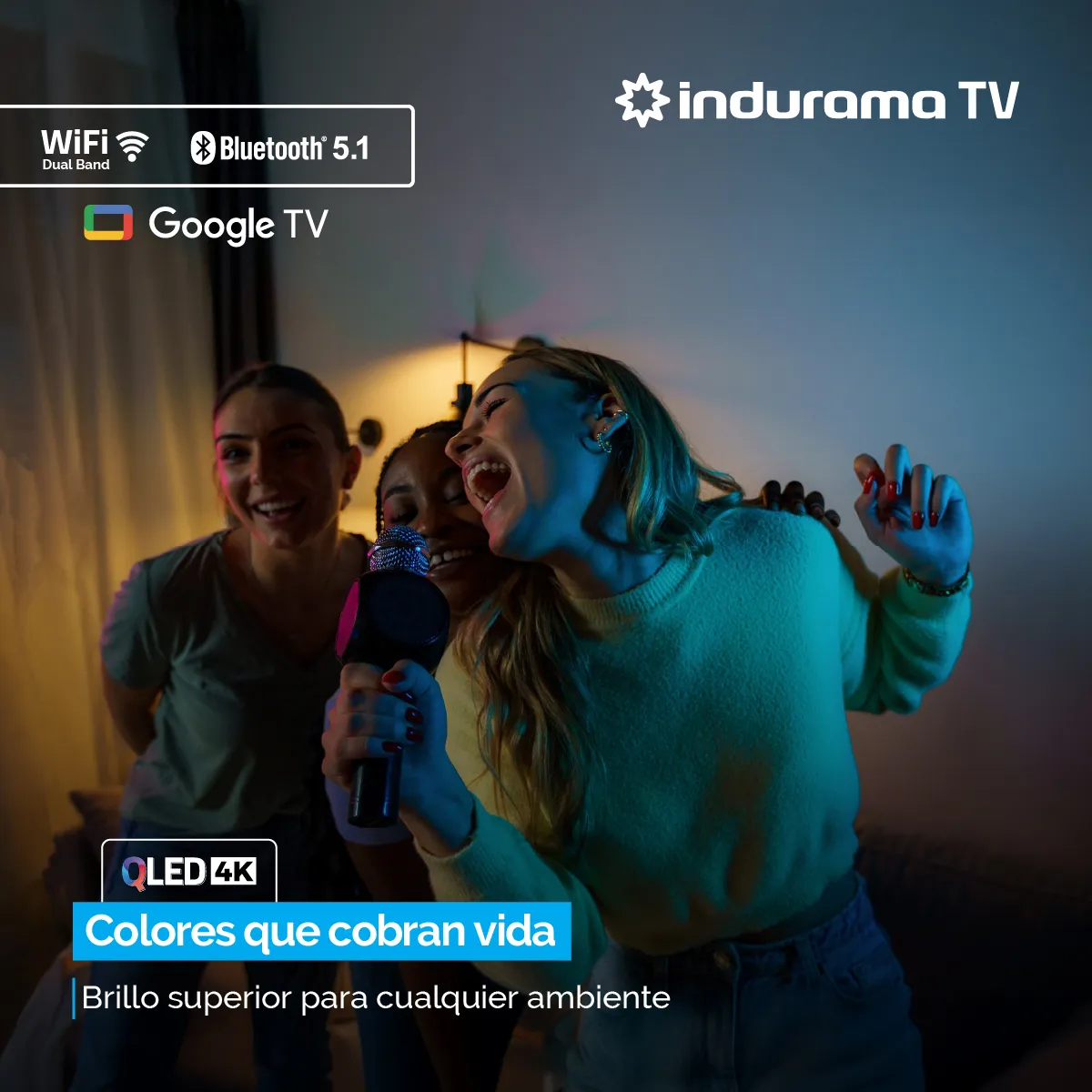 INDURAMA - Smart TV Indurama QLED 86” 4K UHD - IND-86UQE11 Google TV