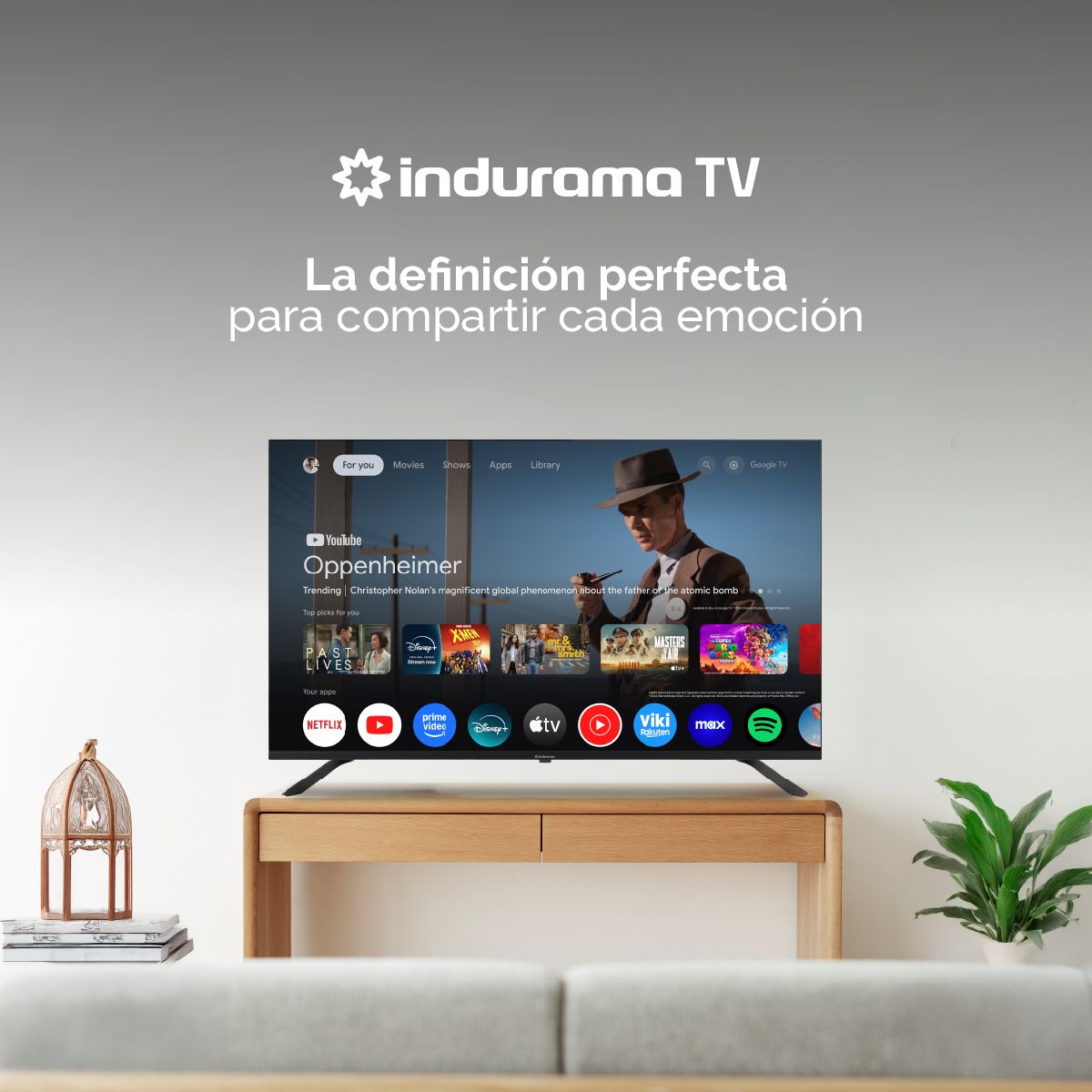 INDURAMA - Smart TV QLED Indurama 50” - IND-50UQE11 -4K UHD- Google TV