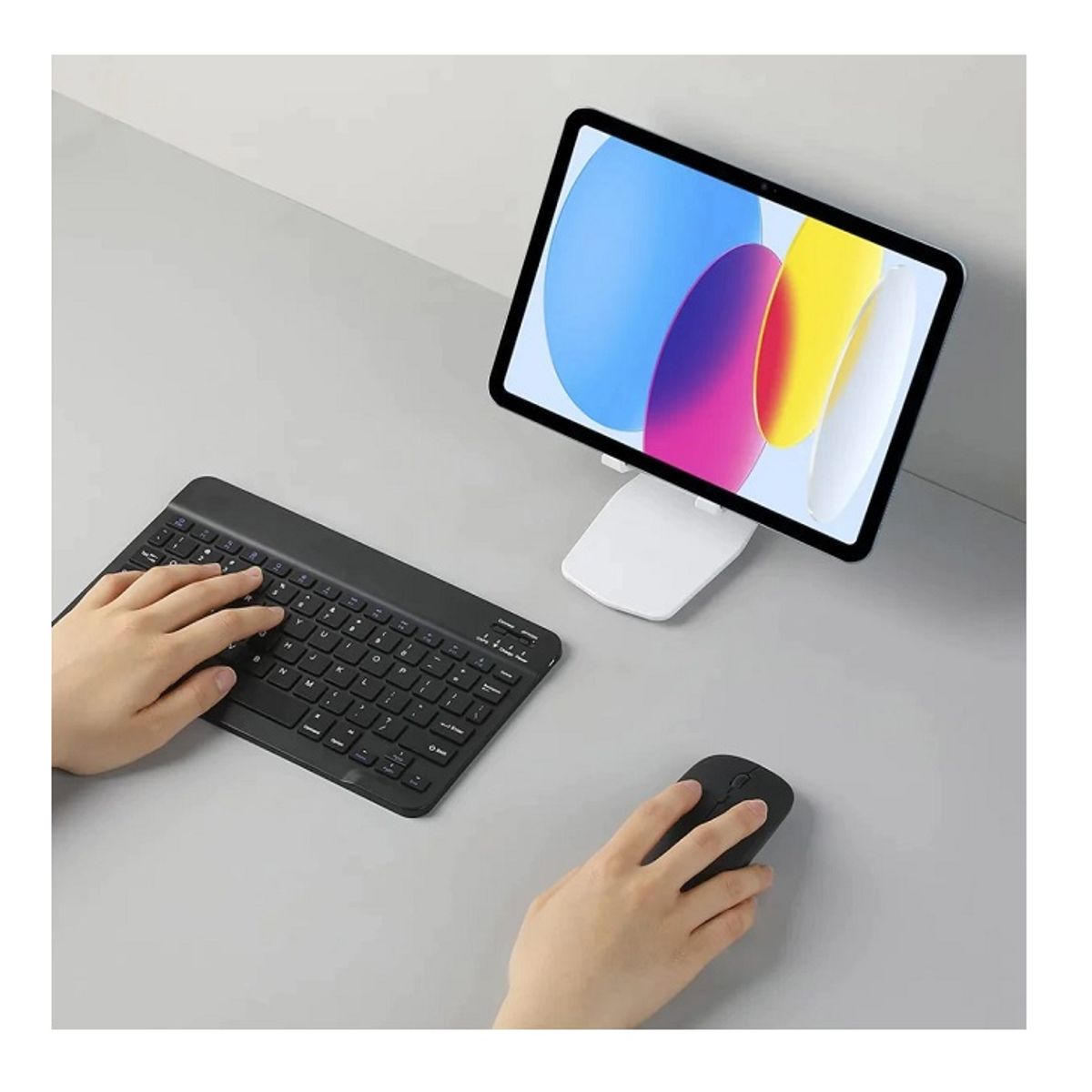 GENERICO - Kit Teclado y Mouse Inalámbrico Bluetooth + USB Recargable