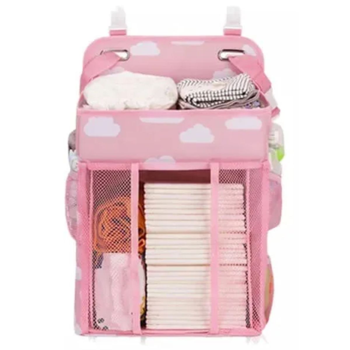 GENERICO - Organizador De Cuna Para Pañales Ropa De Cama Rosa