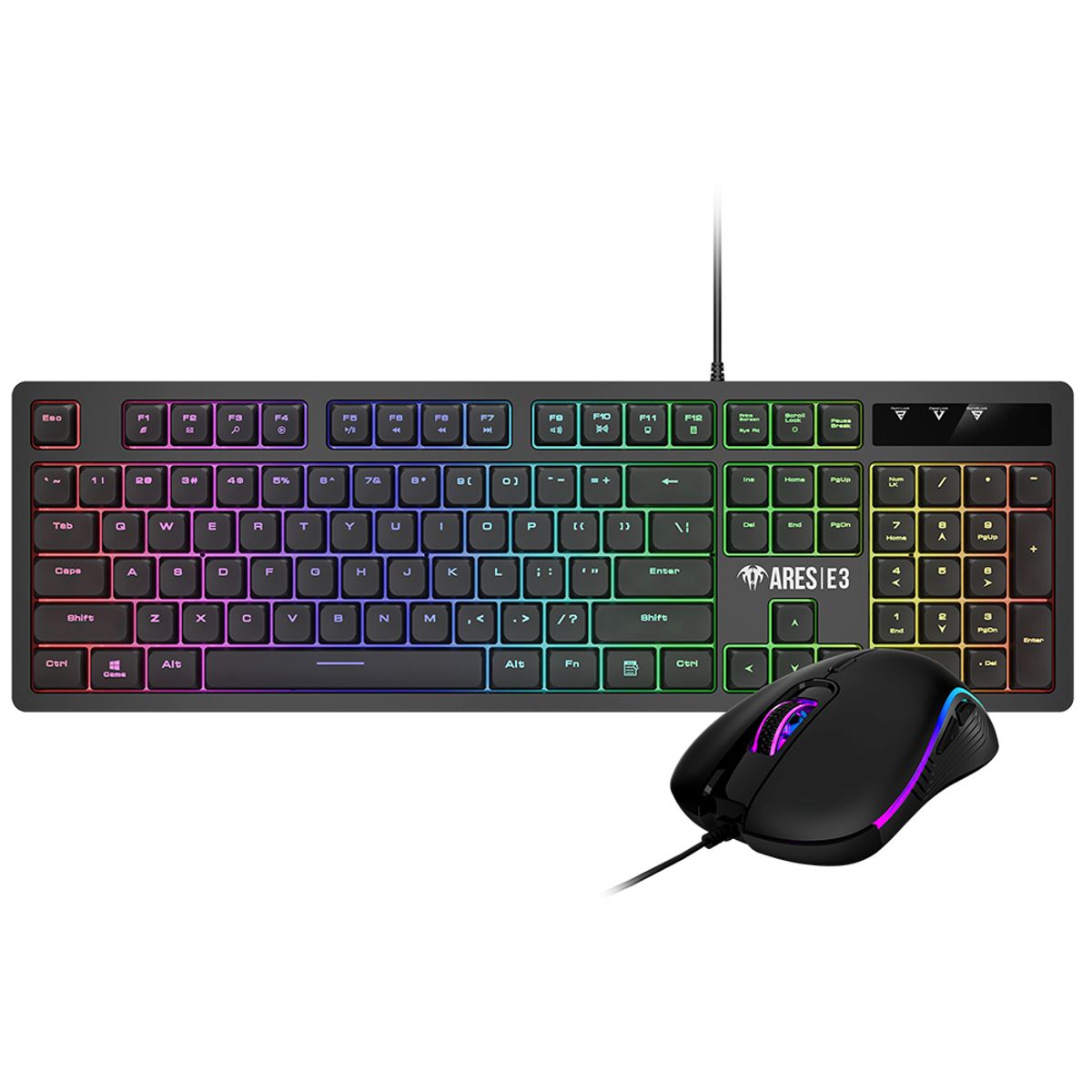 GAMDIAS - Combo Gamer Teclado y Mouse Gamdias ARES E3 Inglés