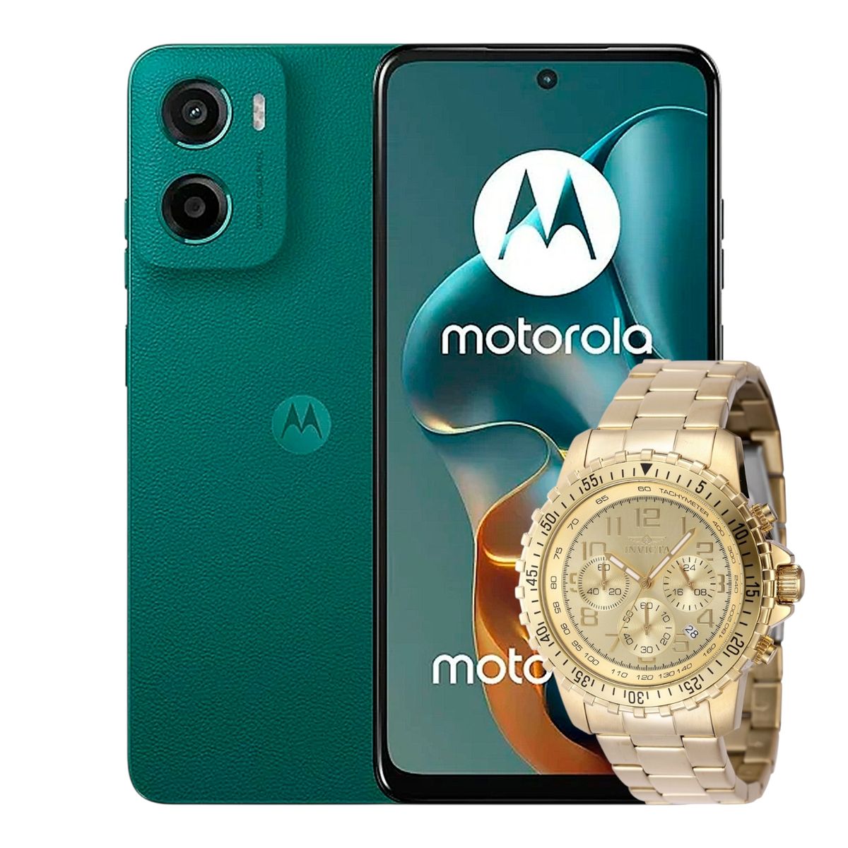 MOTOROLA - Celular Motorola Moto G05 256 Gb 4 Ram Single Sim Verde + ReloJ