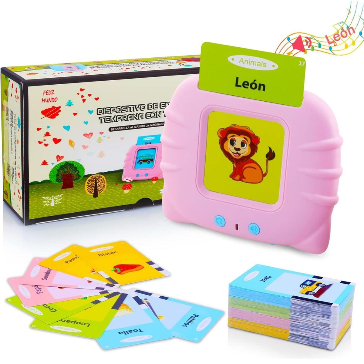 GENERICO - Lector Interactivo Bilingüe De Aprendizaje Para Niños Rosa