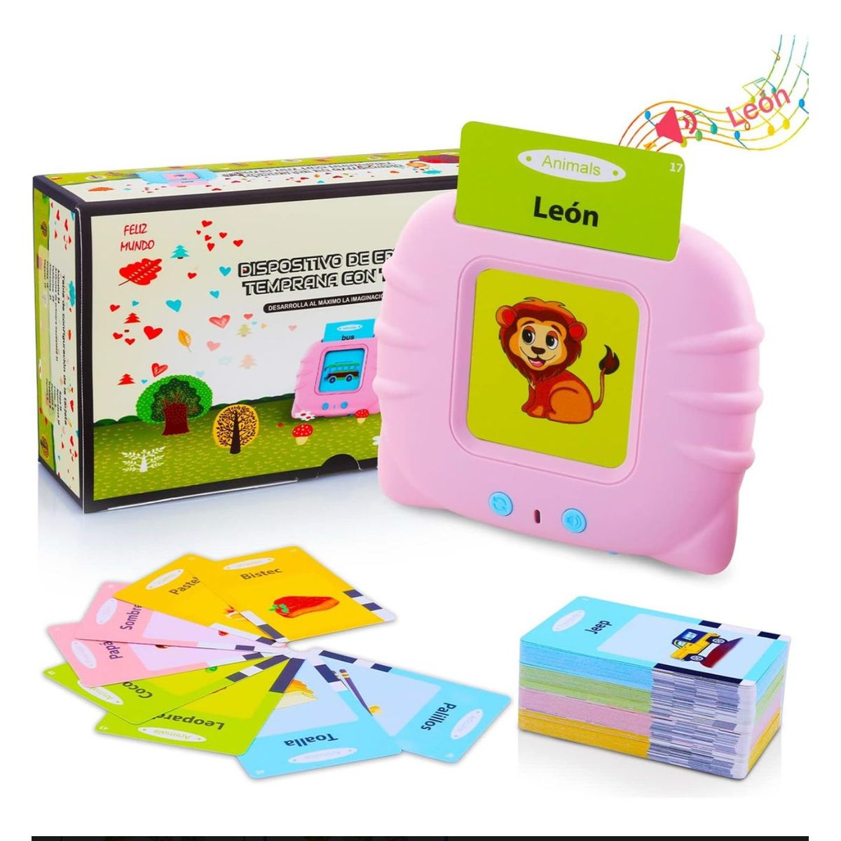 GENERICO - Lector Interactivo Bilingüe De Aprendizaje Para Niños Rosa