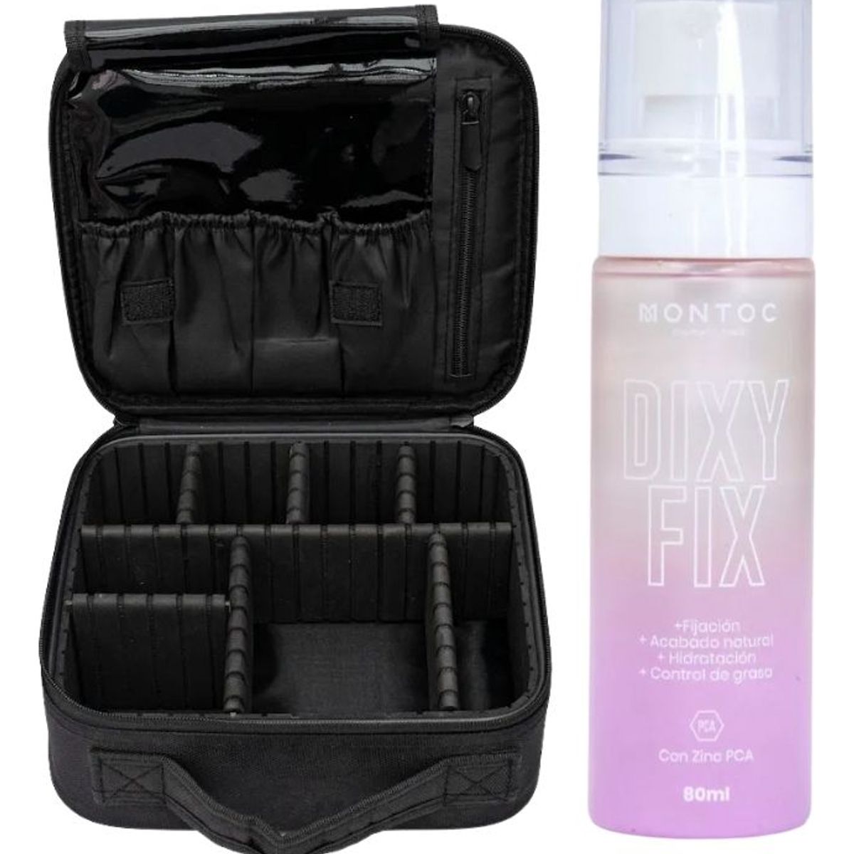 MONTOC MAKEUP - Maleta Mediana Maquillaje Trendy Fijador De Maquillaje Spray