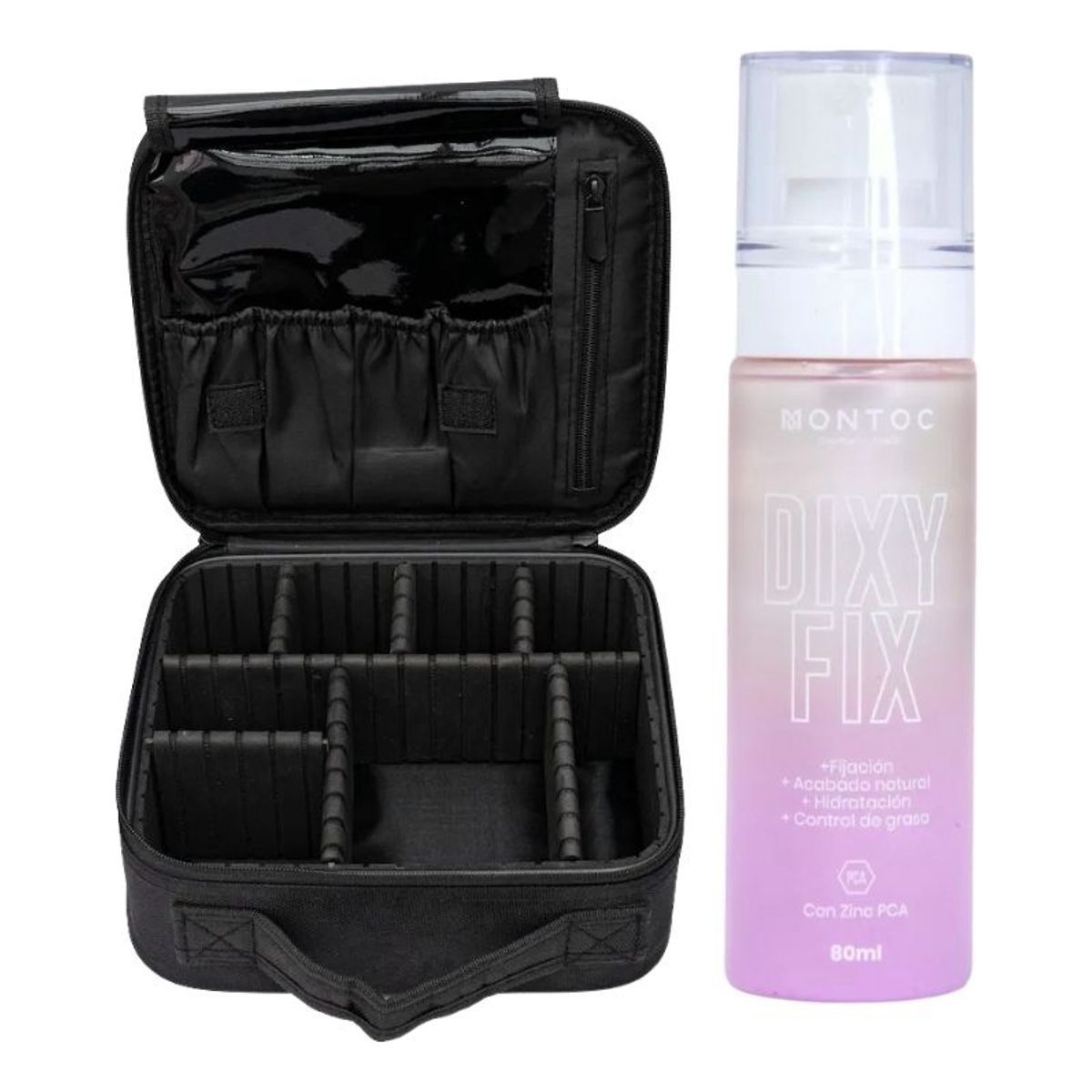 MONTOC MAKEUP - Maleta Mediana Maquillaje Trendy Fijador De Maquillaje Spray