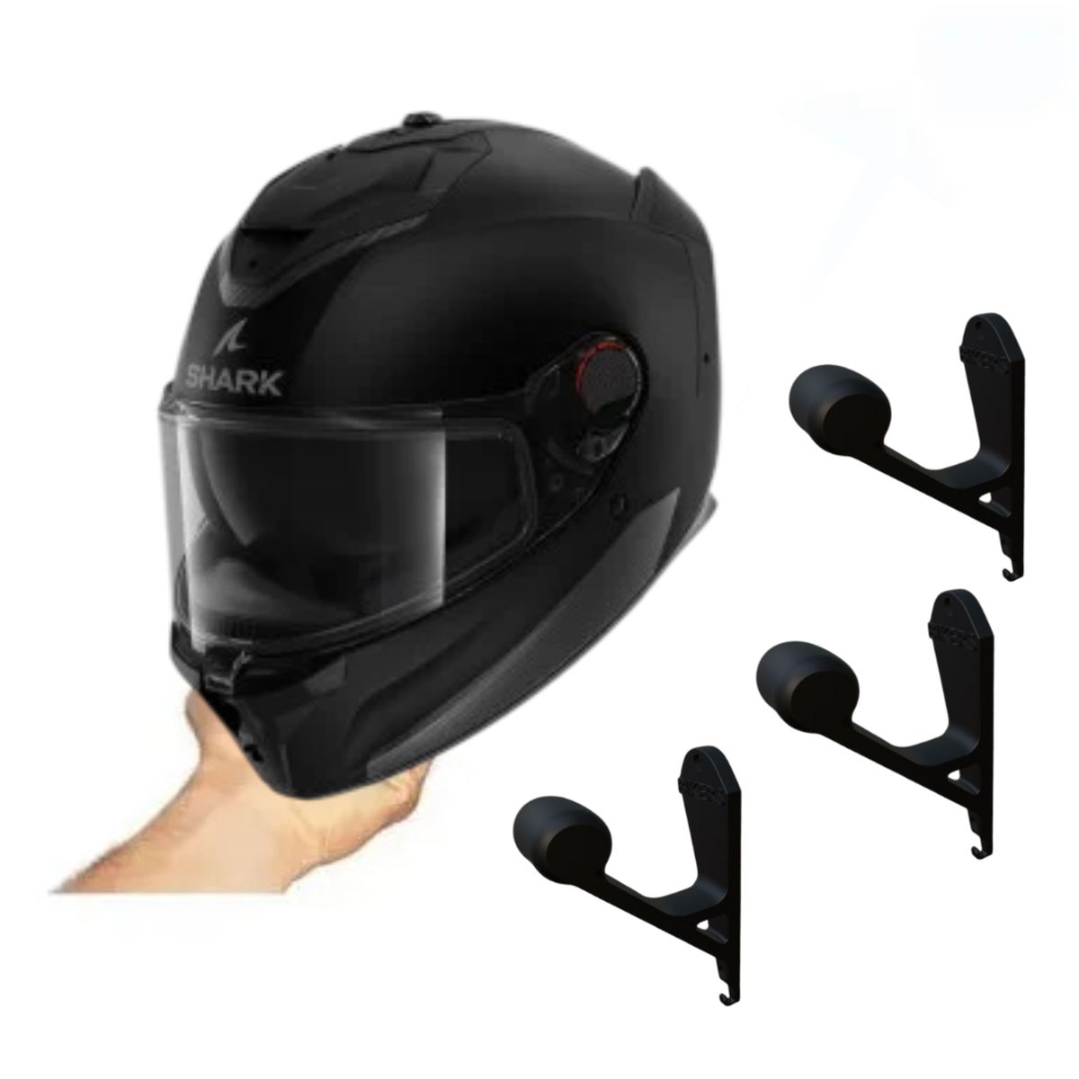AMERICAN GENERICS - 3 Soportes Universal Para Cascos Moto Bicicleta Pared