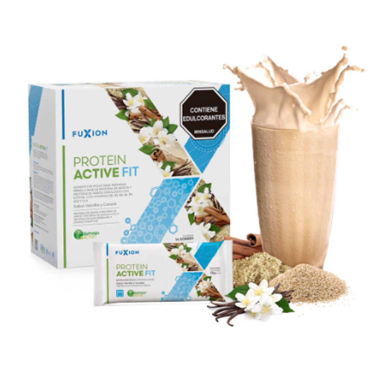 FUXION - PROTEIN ACTIVE FIT - VAINILLA Y CANELA- FuXion- Proteína Vegana