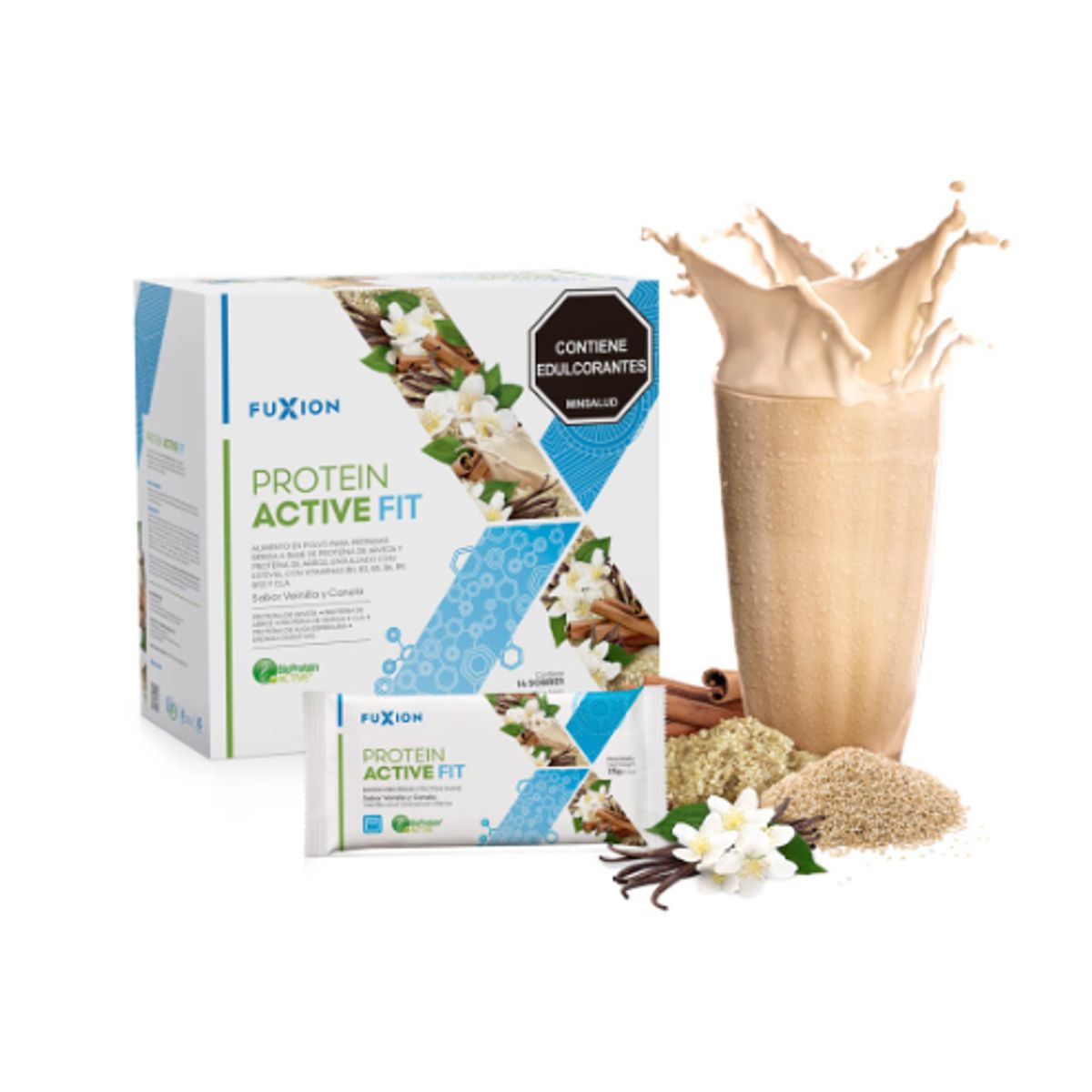 FUXION - PROTEIN ACTIVE FIT - VAINILLA Y CANELA- FuXion- Proteína Vegana