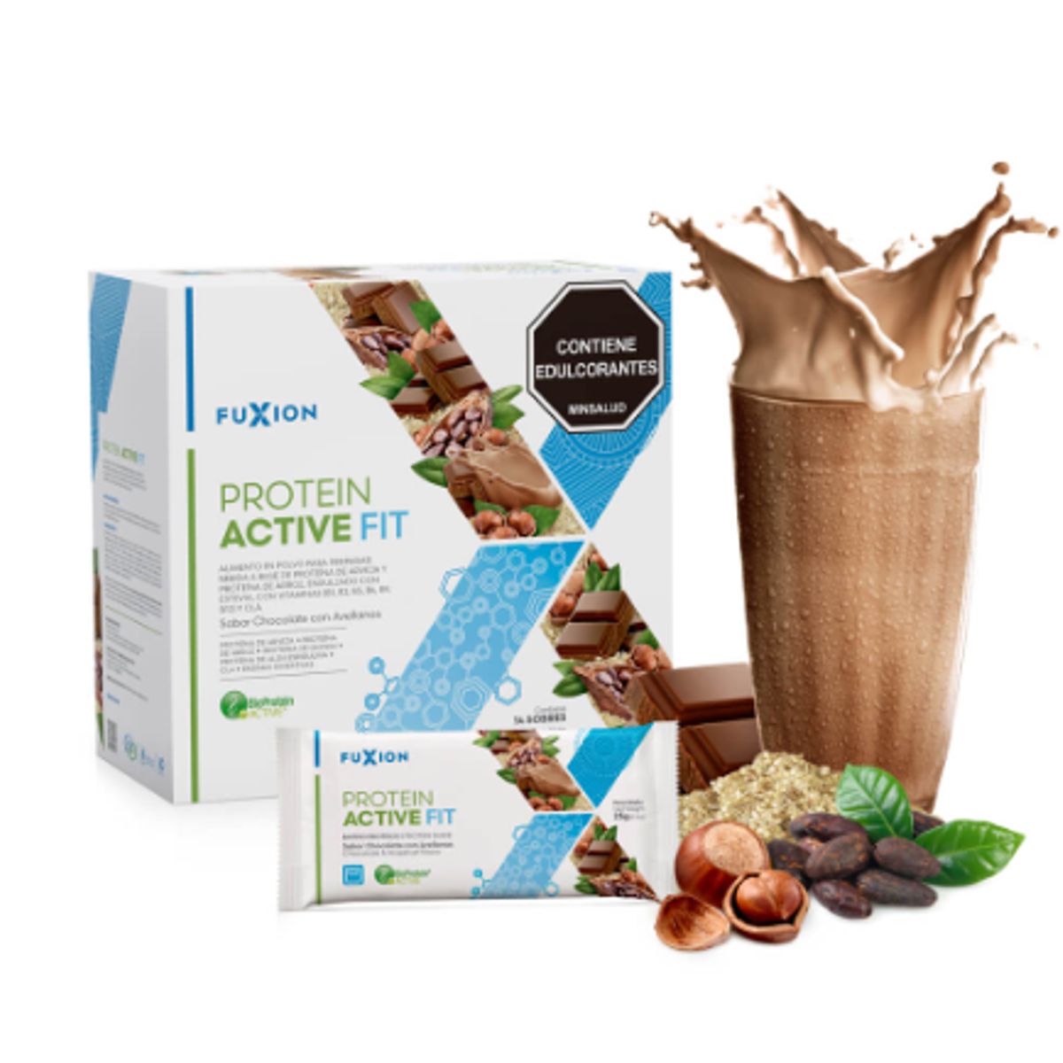 FUXION - PROTEIN ACTIVE FIT - CHOCOLATE CON AVELLANAS - FuXion - Proteína Vegana