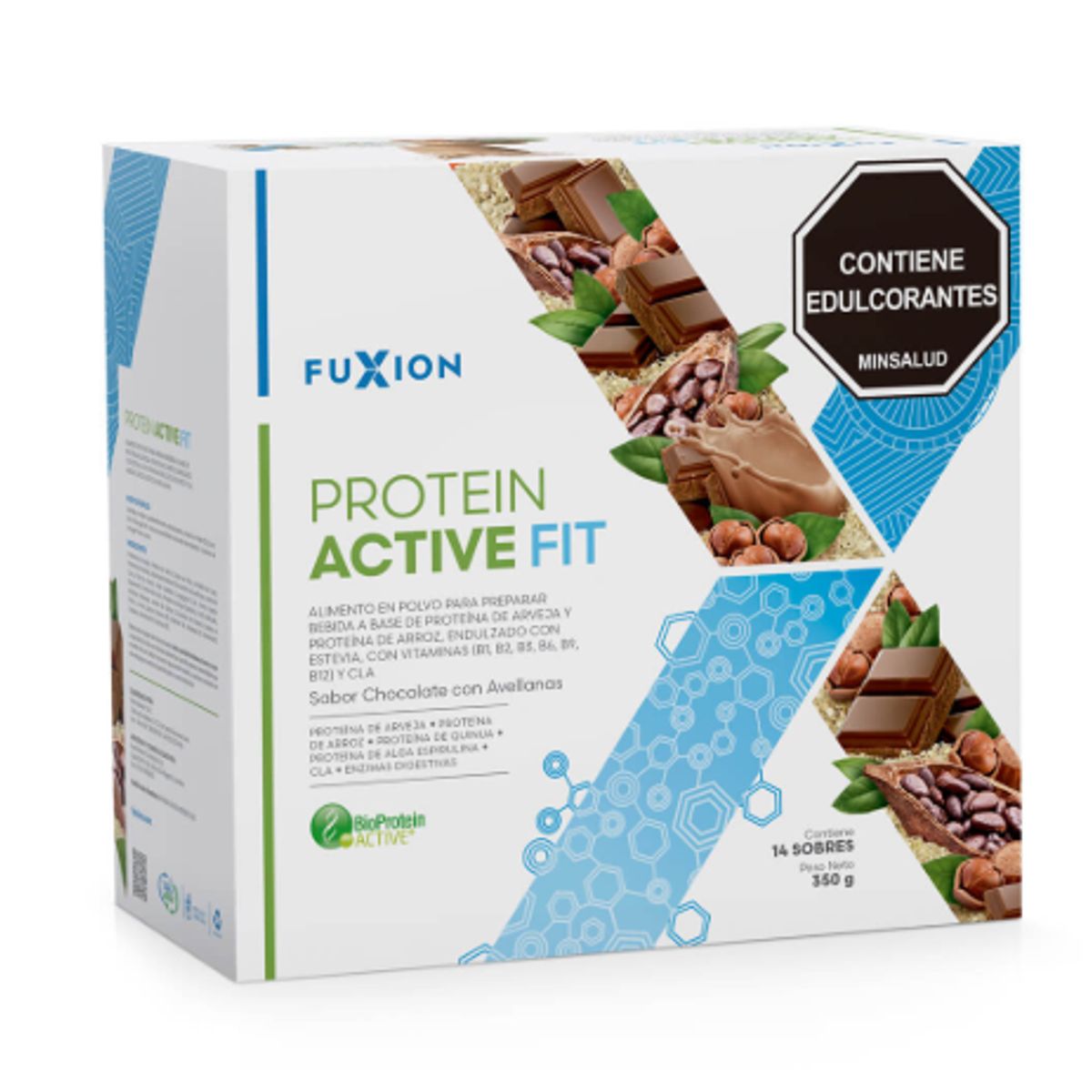 FUXION - PROTEIN ACTIVE FIT - CHOCOLATE CON AVELLANAS - FuXion - Proteína Vegana