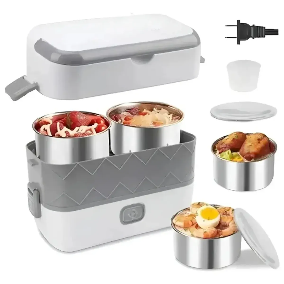 SKY - Lonchera Eléctrica 1,2 L Para Calentar Comida - Fiambrera Portátil Con 4 Recipientes