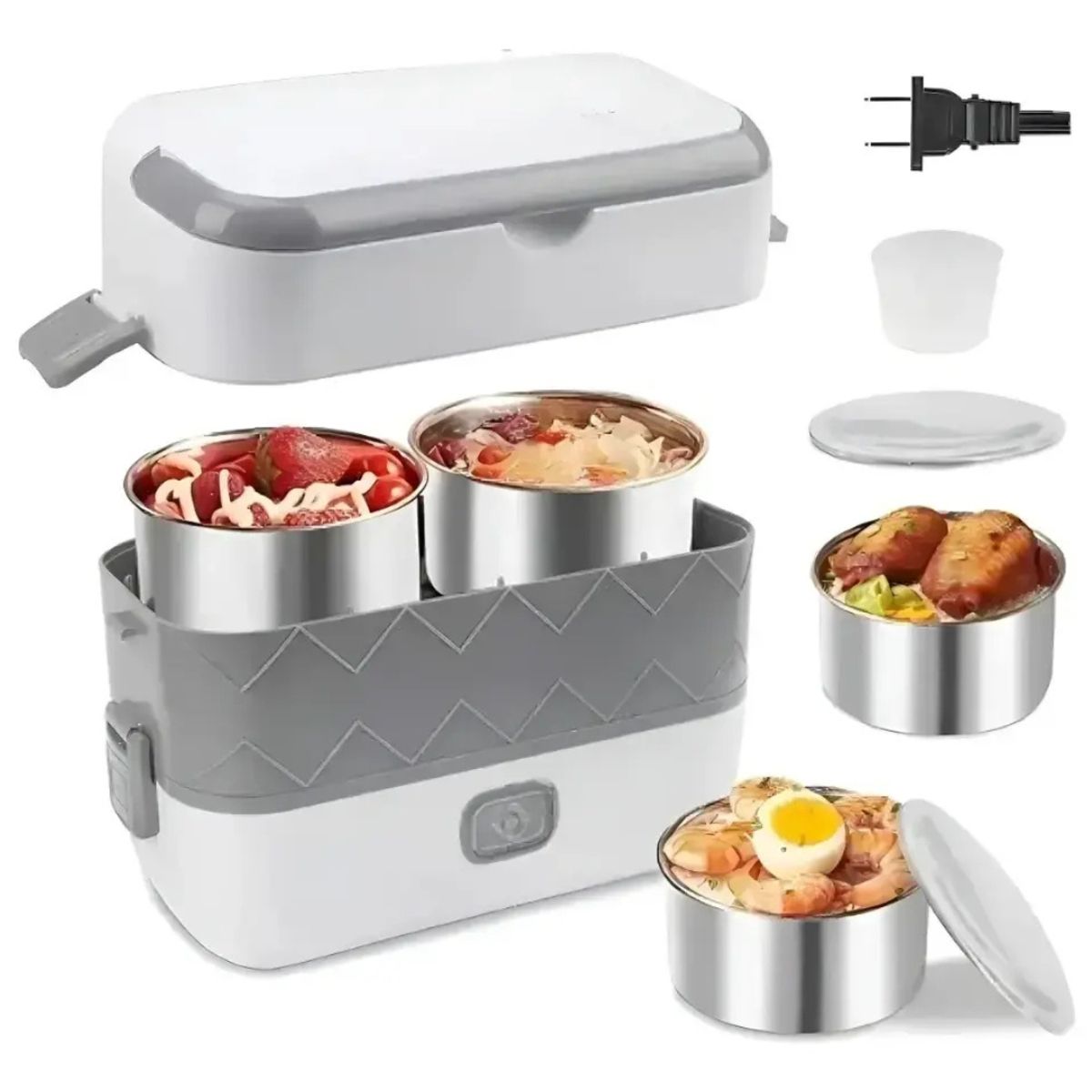 SKY - Lonchera Eléctrica 1,2 L Para Calentar Comida - Fiambrera Portátil Con 4 Recipientes