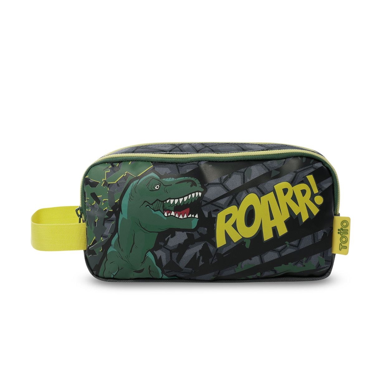TOTTO - Cartuchera Multiuso Escolar Dinoroarr Walt Gris Niño Totto