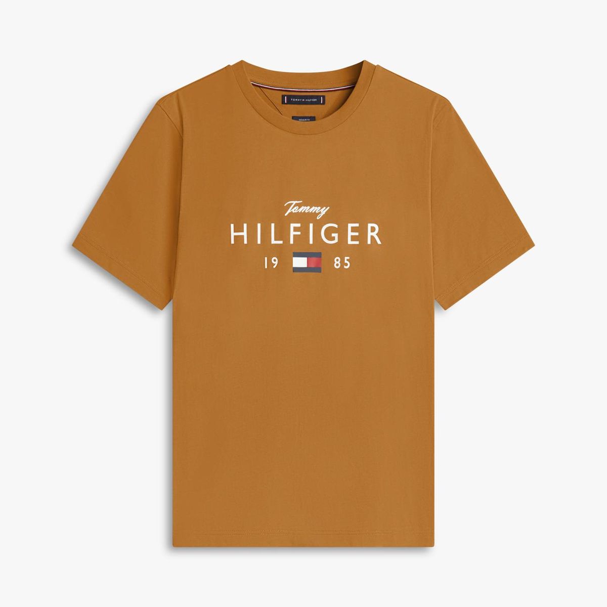 TOMMY HILFIGER - Camiseta beige de cuello redondo con logo gráfico Tommy Hilfiger