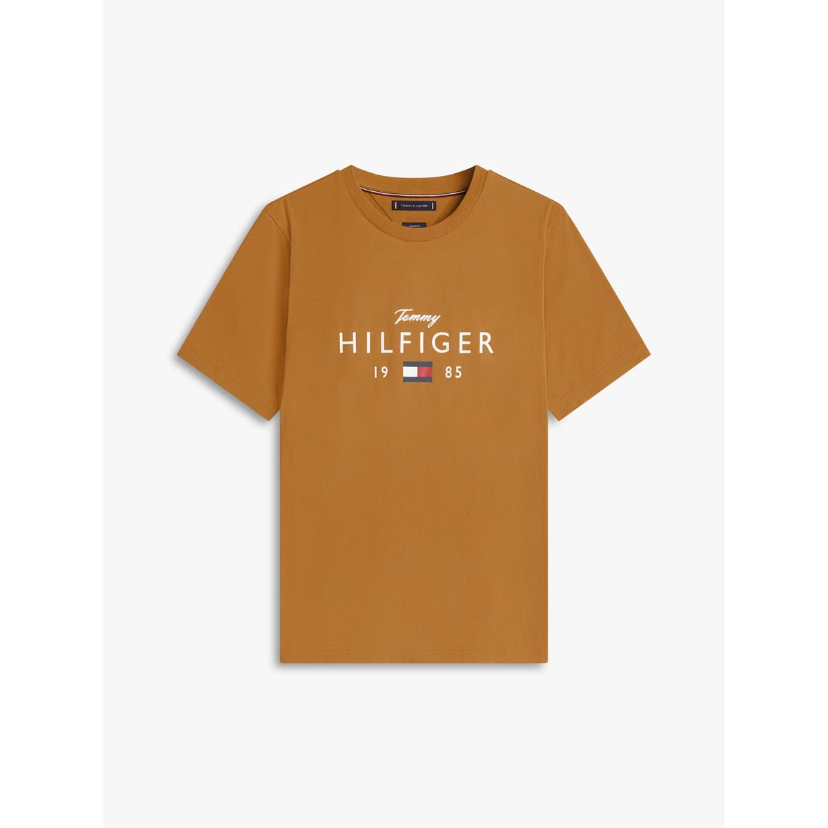 TOMMY HILFIGER - Camiseta beige de cuello redondo con logo gráfico Tommy Hilfiger