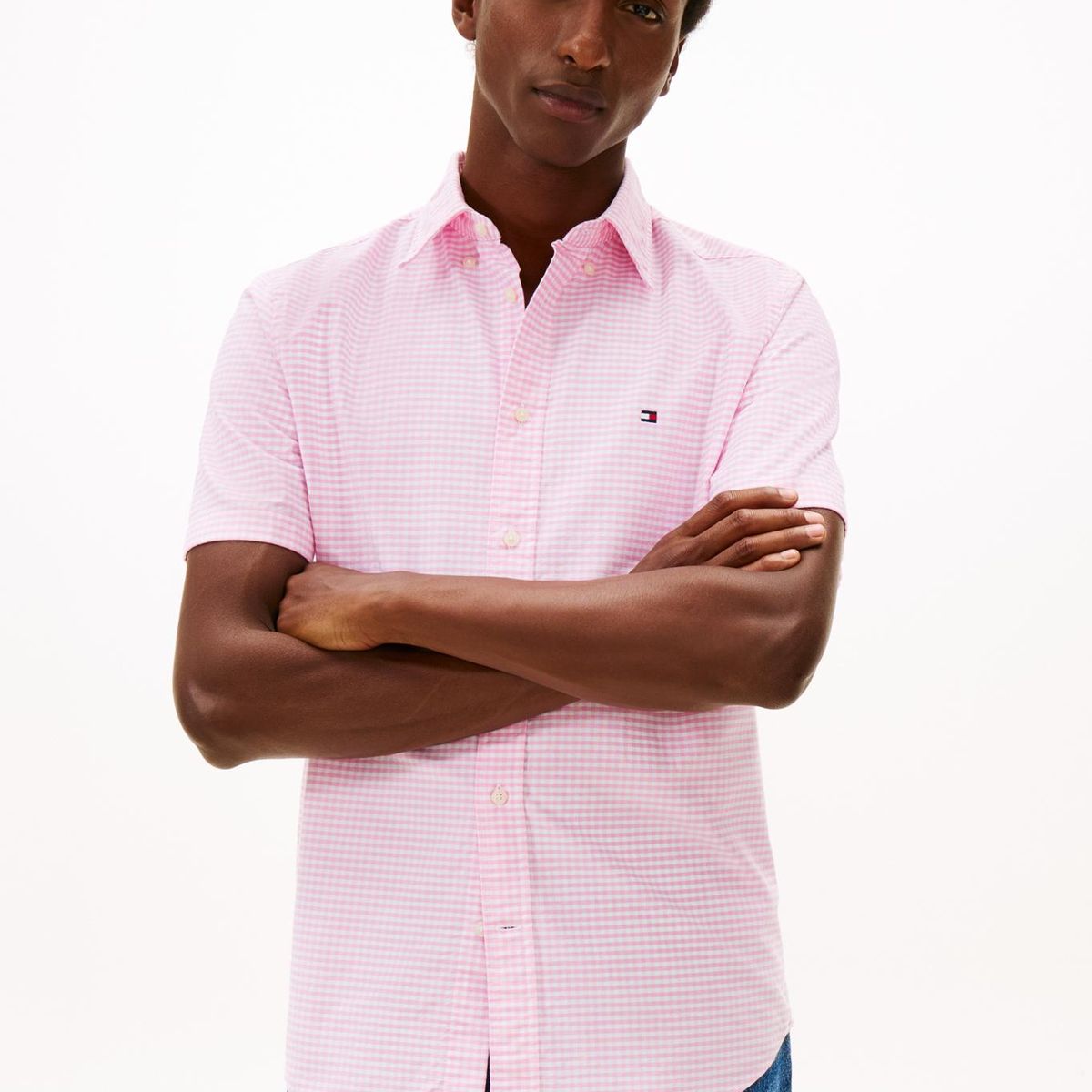 TOMMY HILFIGER - Camisa rosada heritage oxford de cuadros gingham Tommy Hilfiger
