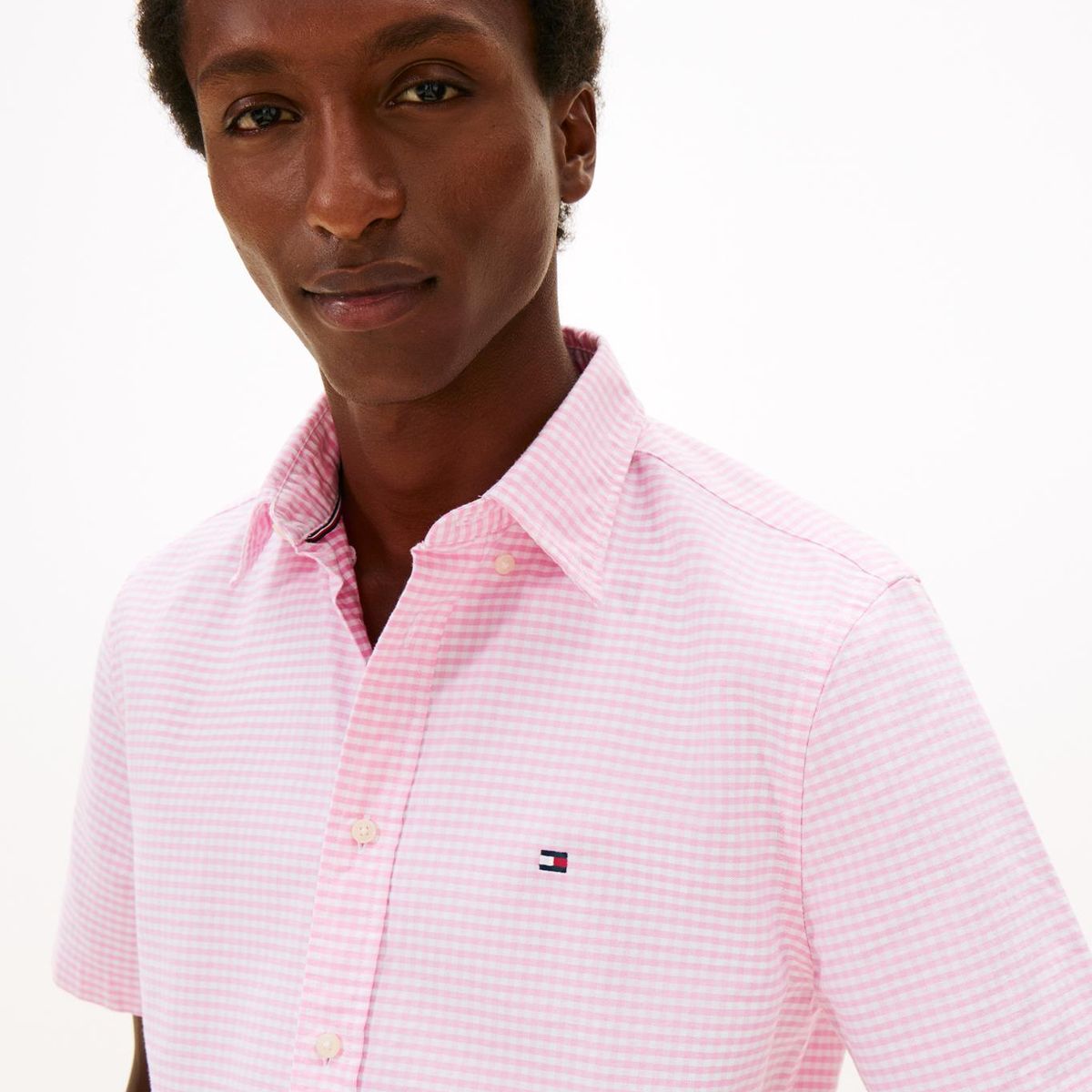 TOMMY HILFIGER - Camisa rosada heritage oxford de cuadros gingham Tommy Hilfiger