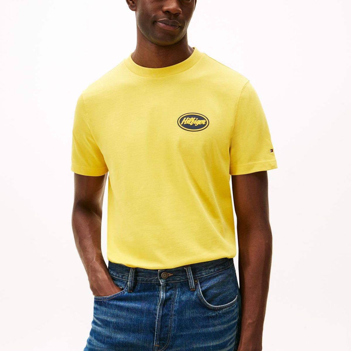 TOMMY HILFIGER - Camiseta amarilla de corte amplio con gráfico trasero Tommy Hilfiger