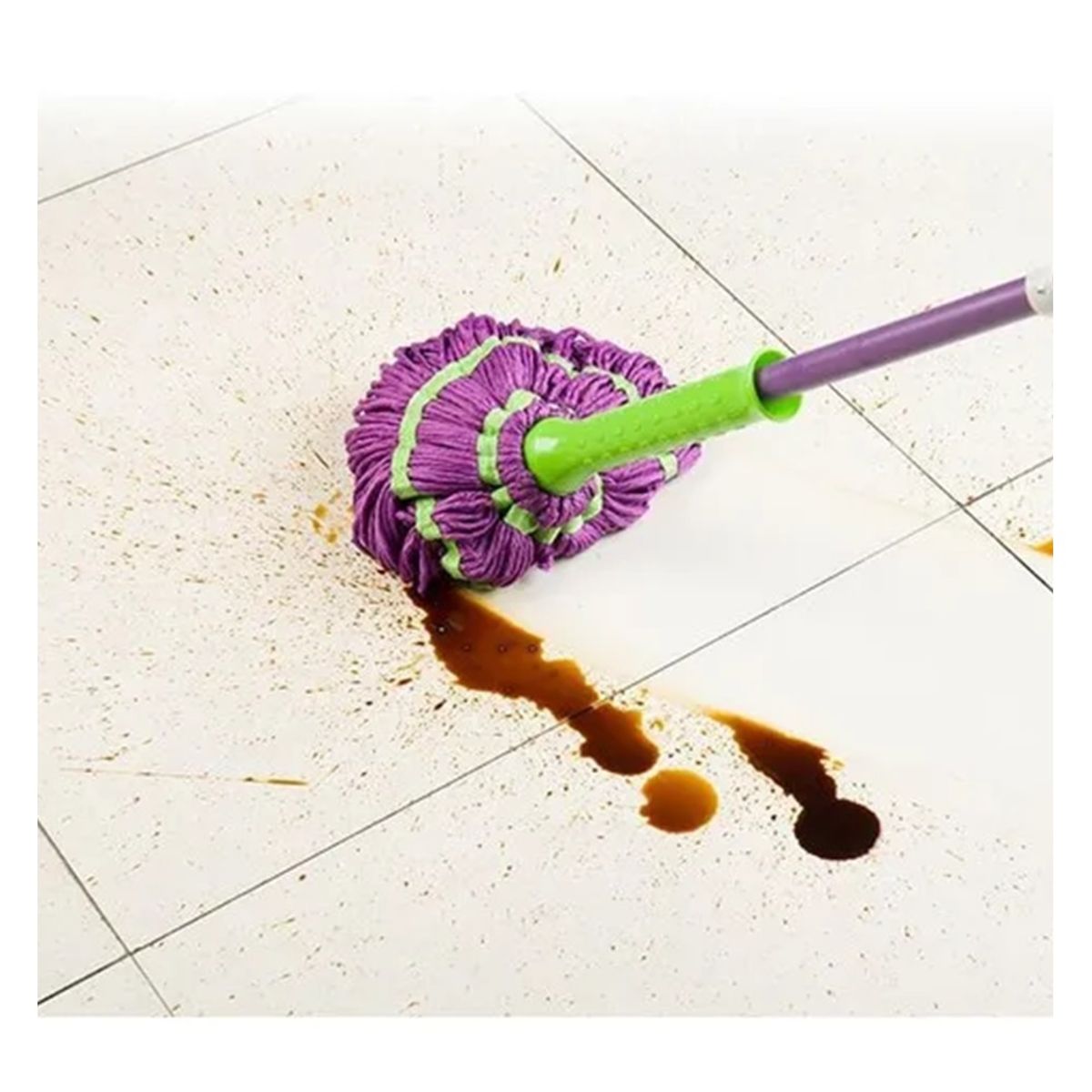 GENERICO - Trapeador Giratorio Retractil Microfibra con Exprimidor Manual