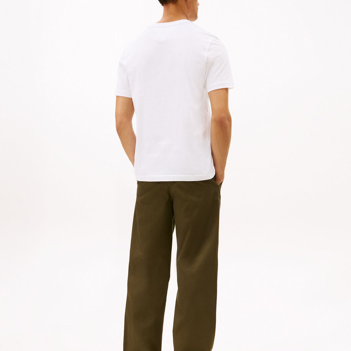 TOMMY HILFIGER - Camiseta blanca de cuello redondo con logo bordado Tommy Hilfiger