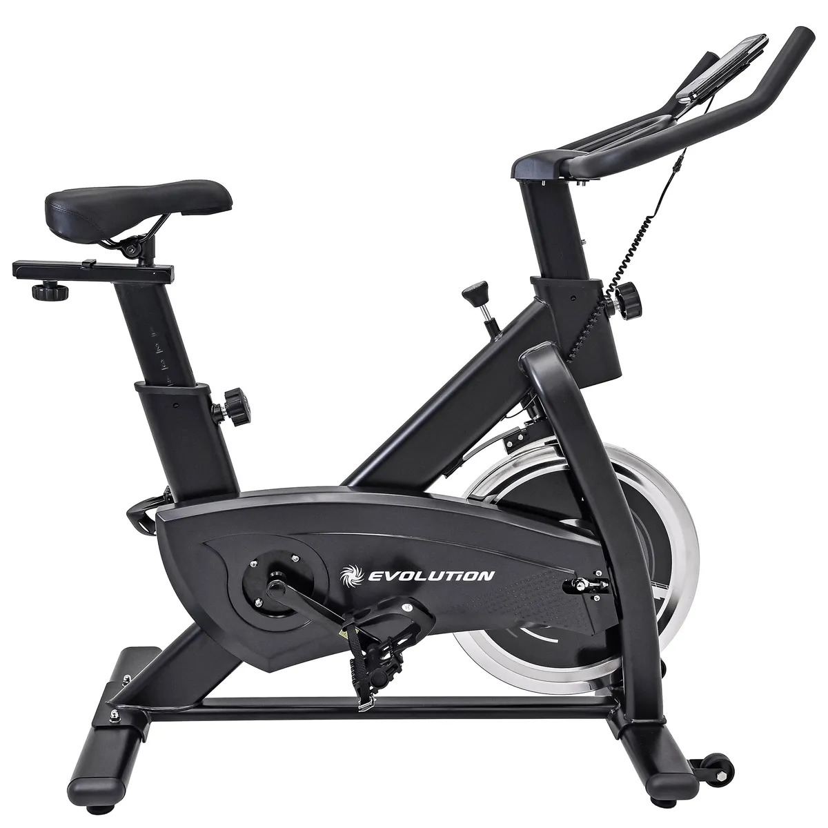 EVOLUTION FITNESS - Spinning EVO Iron negro Resistencia fricción perilla tracción por banda