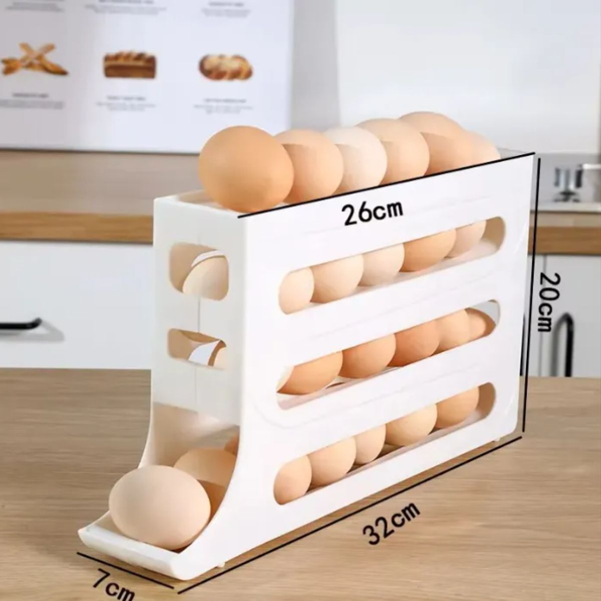 GENERICO - Organizador Cubeta  Dispensador Porta Huevos