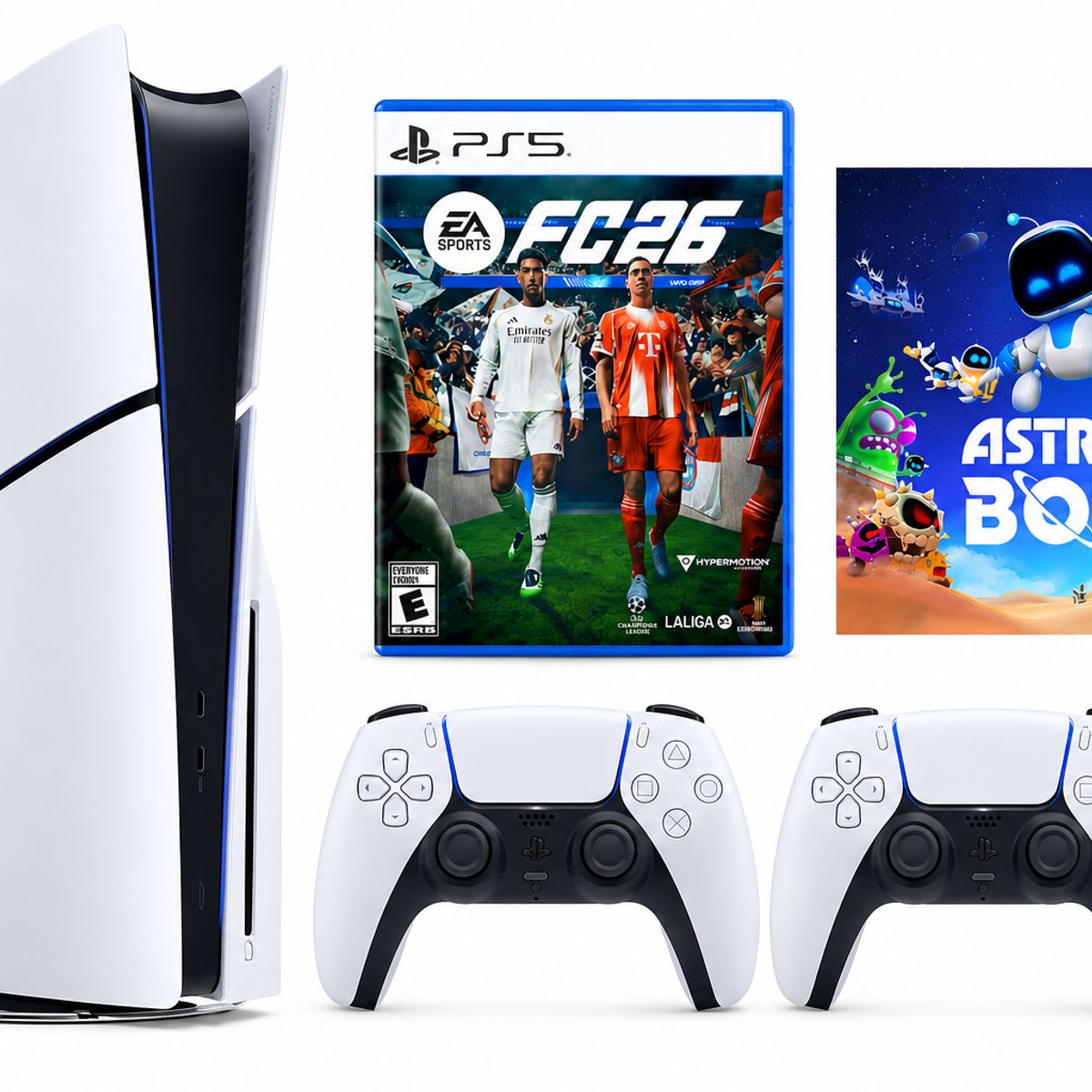 SONY - Consola PS5 Slim 1TB + 2 Controles + FC 26 Físico + Astro Bot Digital + Cargador DOBE