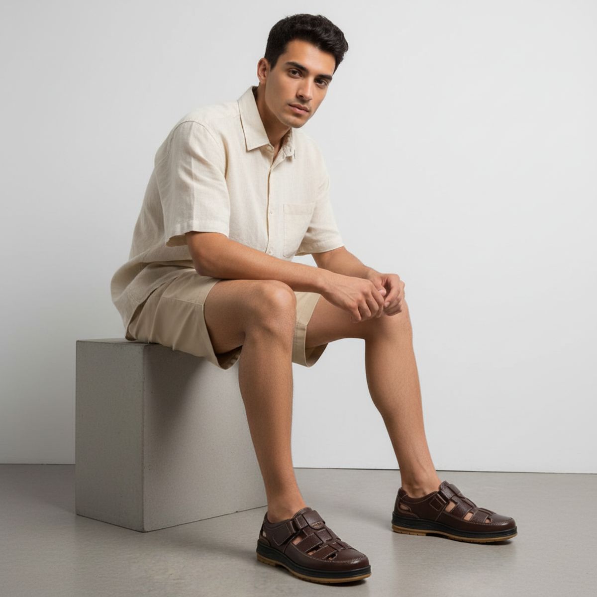 URBOTS - Zapato Sandalia Hombre Antideslizante  Cómodo con Velcro y Suela Segura