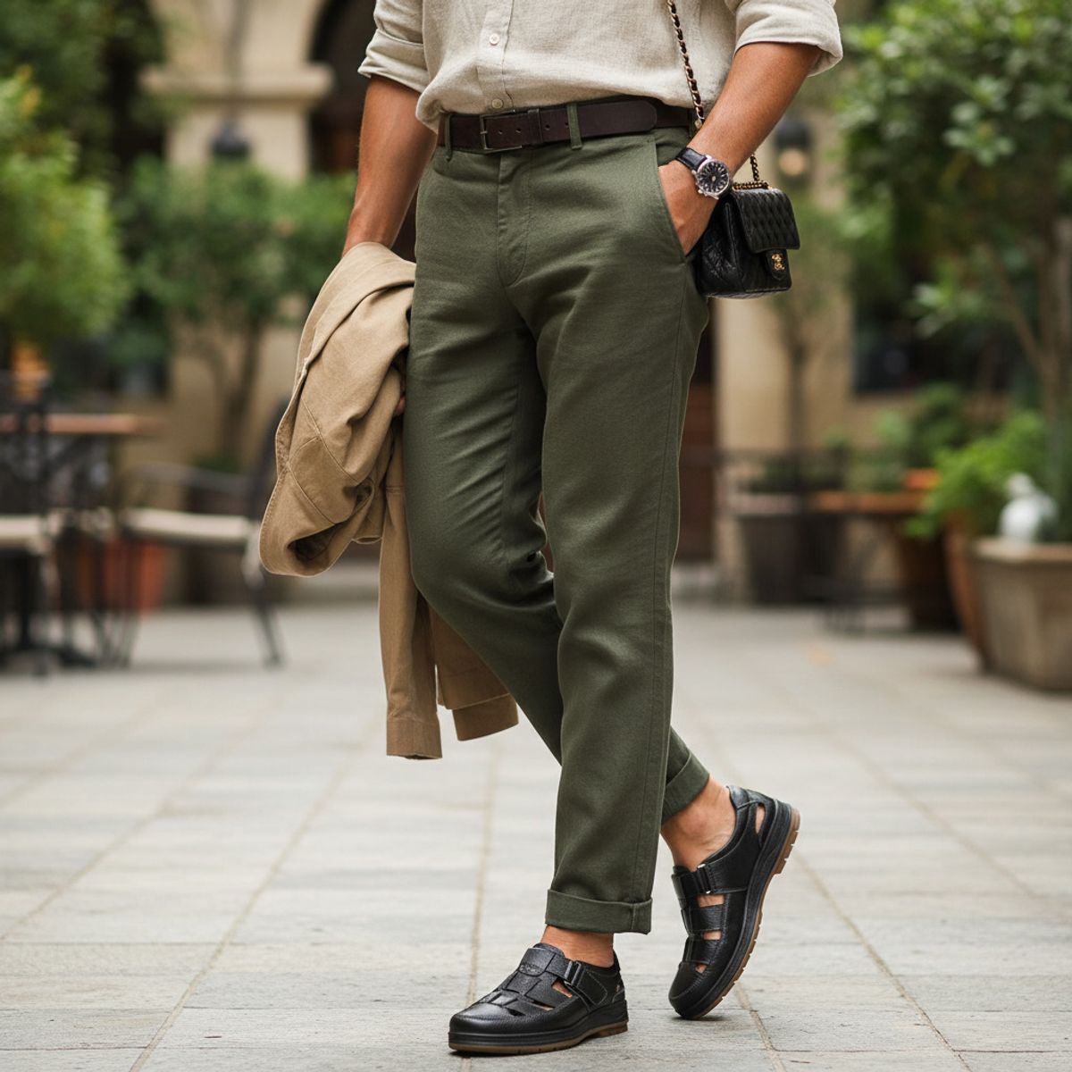 URBOTS - Zapato Sandalia Hombre Antideslizante  Cómodo con Velcro y Suela Segura