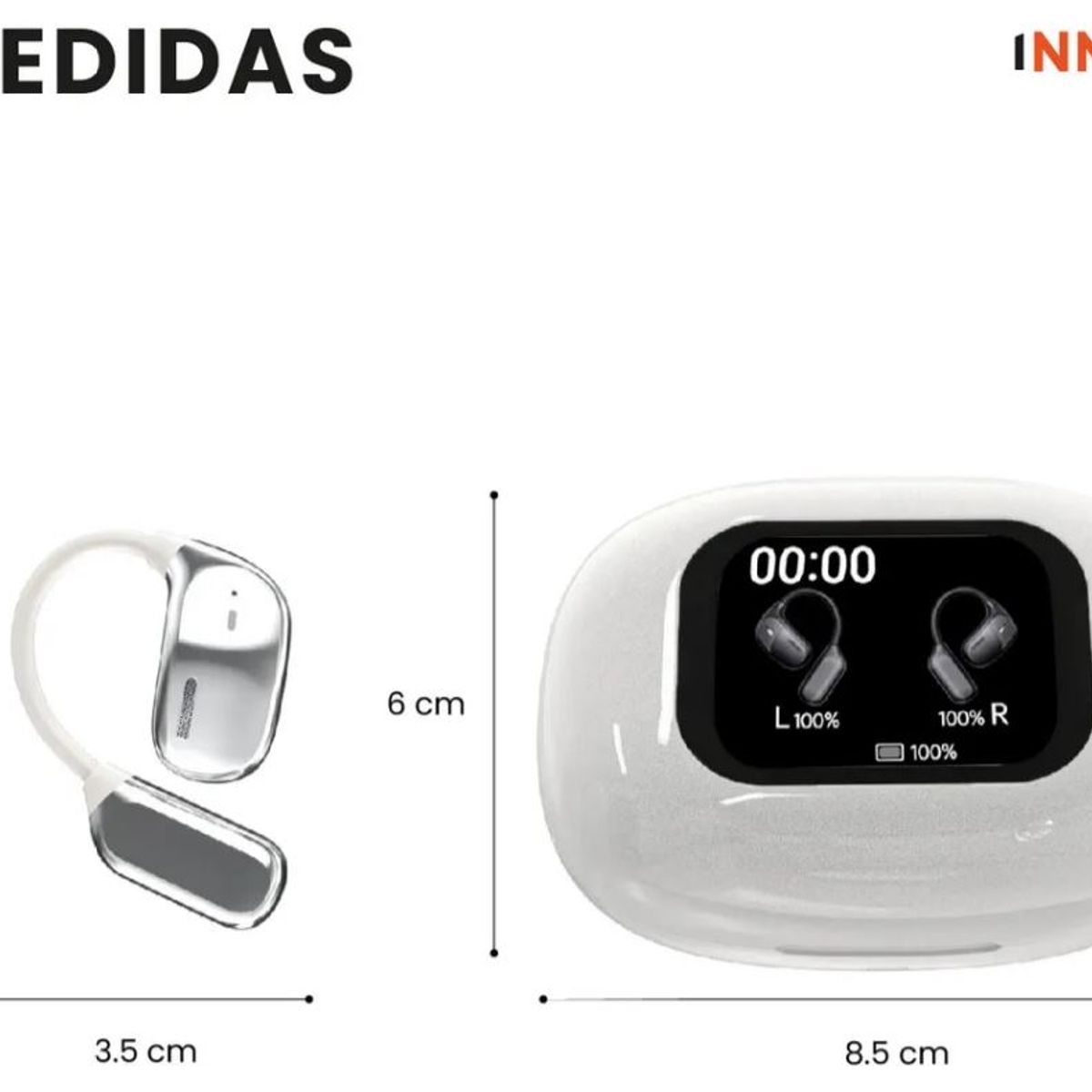 INNOVA - Audífonos Traductor Simultaneo Inteligentes Traducción Mas De 100 Idiomas Táctil Blanco Blanco