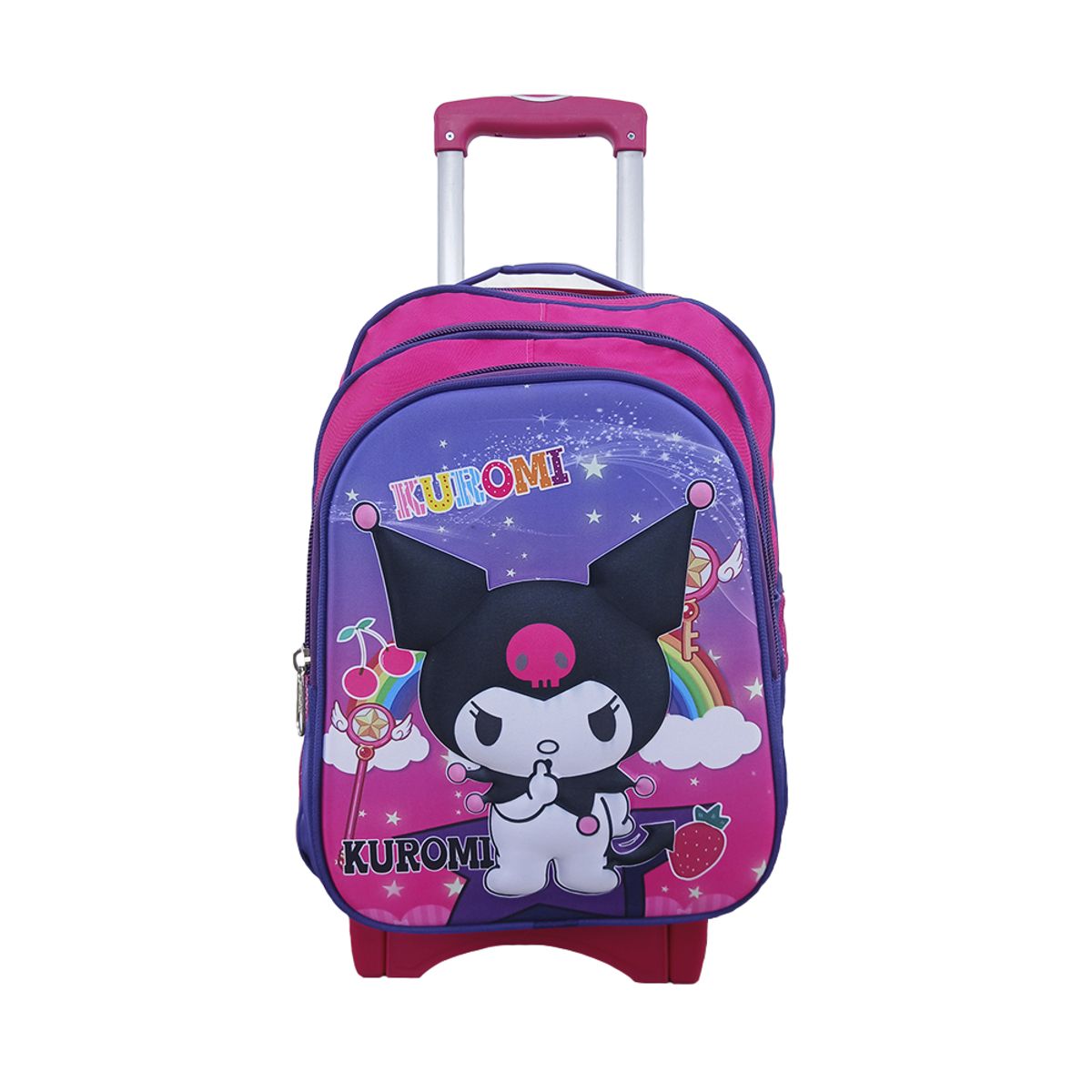 CHI - Morral Escolar Genérico 32 Con Ruedas Resistente Y Práctica Rosa Personajes