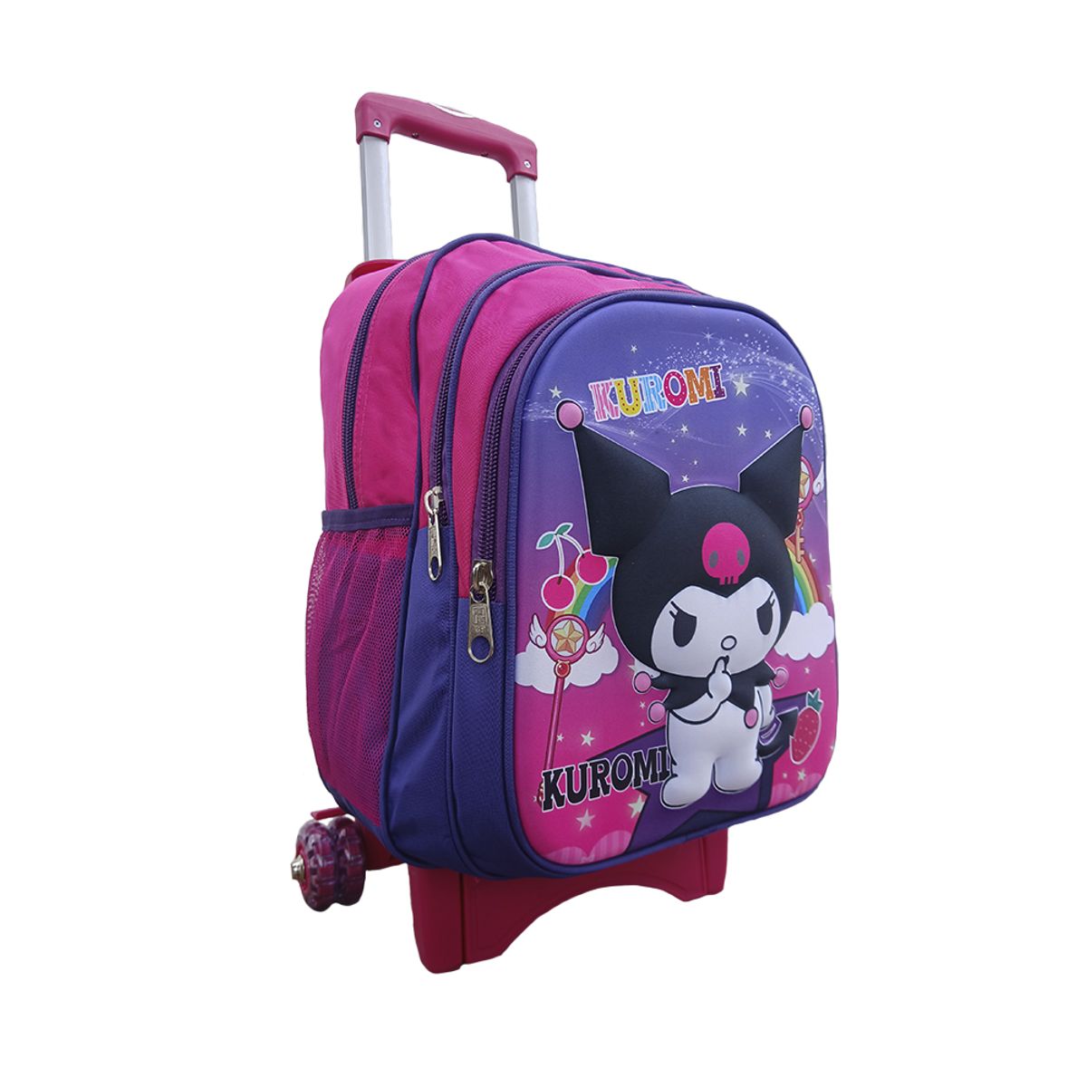 CHI - Morral Escolar Genérico 32 Con Ruedas Resistente Y Práctica Rosa Personajes