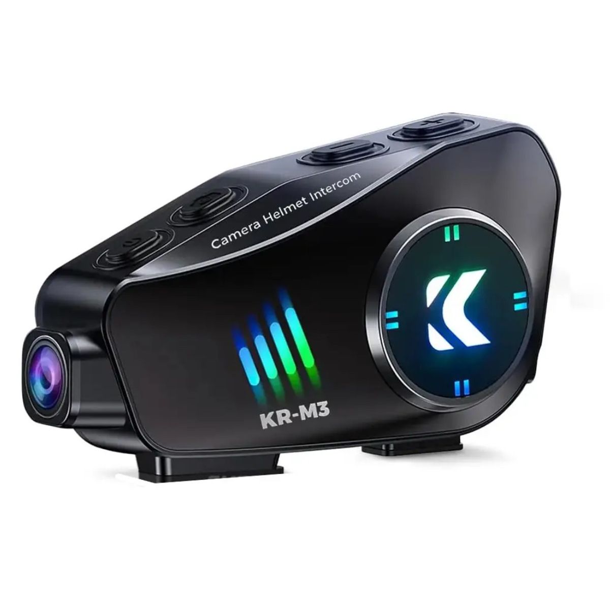 AMERICAN GENERICS - Intercomunicador Con Camara Moto Inalambrico Bluetooth KR M3+ MICRO SD