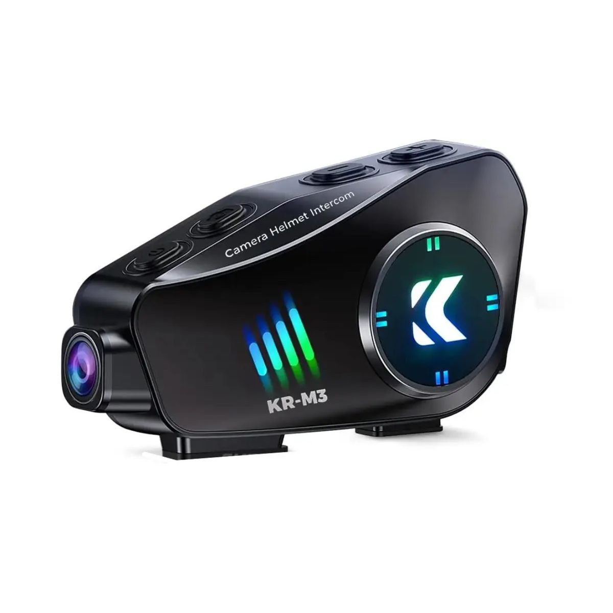 AMERICAN GENERICS - Intercomunicador Con Camara Moto Inalambrico Bluetooth KR M3+ MICRO SD