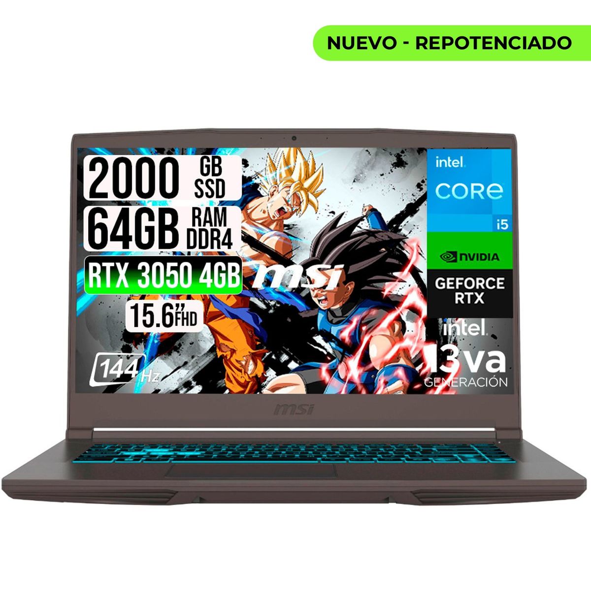 MSI - PORTATIL MSI THIN 15 INTEL I5-13420H RTX 30504GB SSD 2TB RAM 24GB 15.6" FHD 144HZ