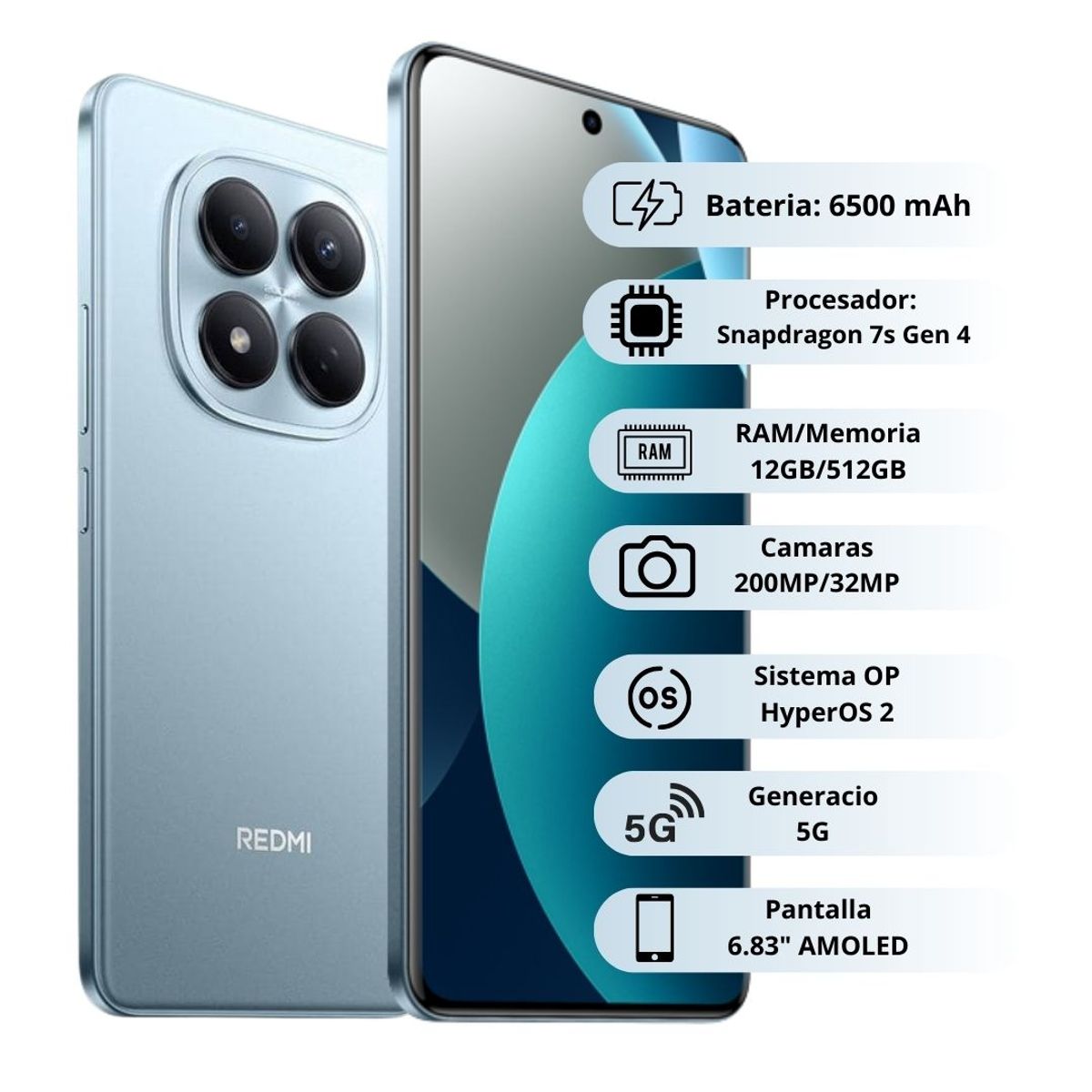 XIAOMI - Celular Xiaomi Redmi Note 15 Pro Plus 512GB/12GB RAM - Azul
